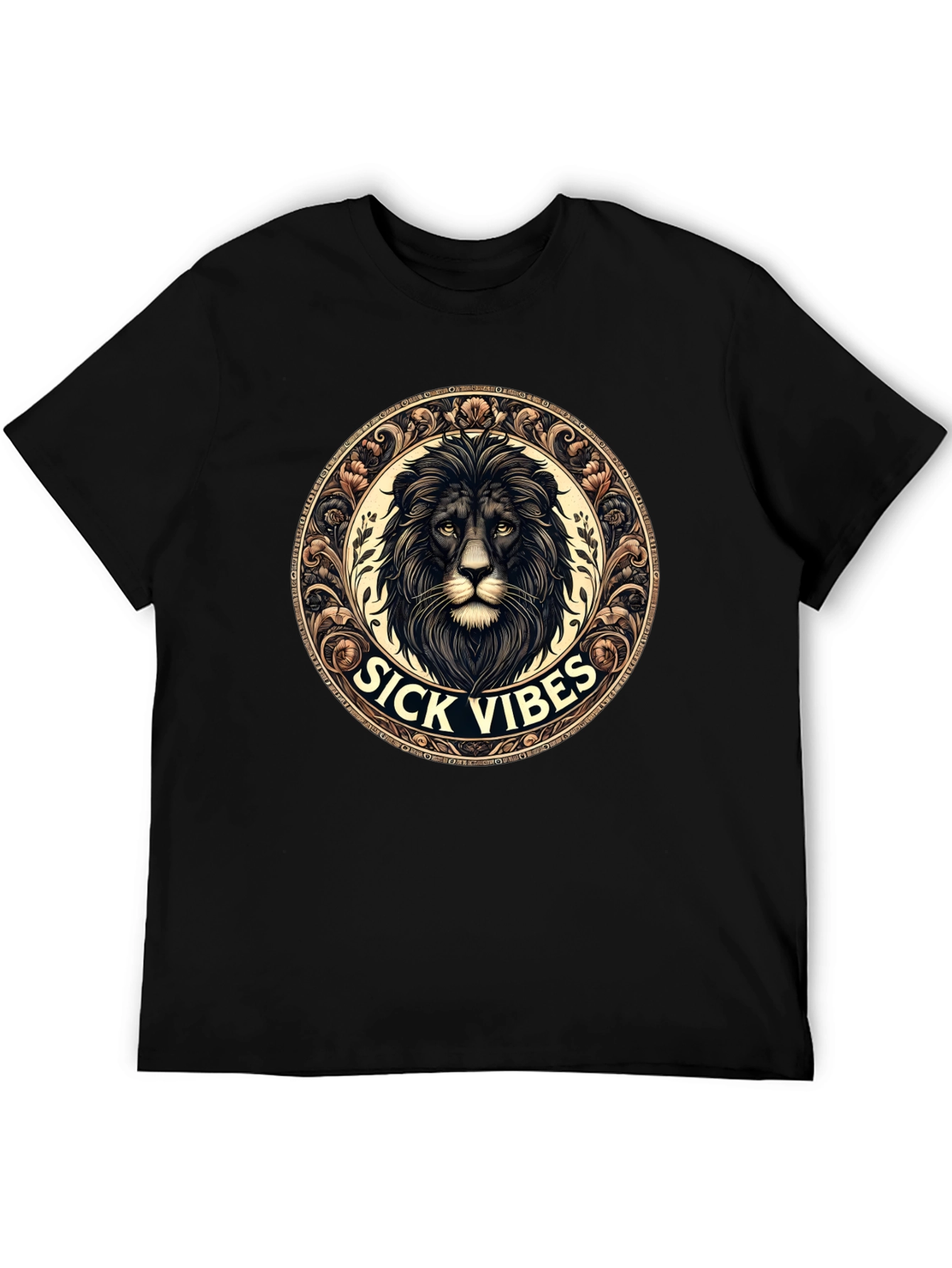 Sick Vibes Lion Graphic Tee - Black