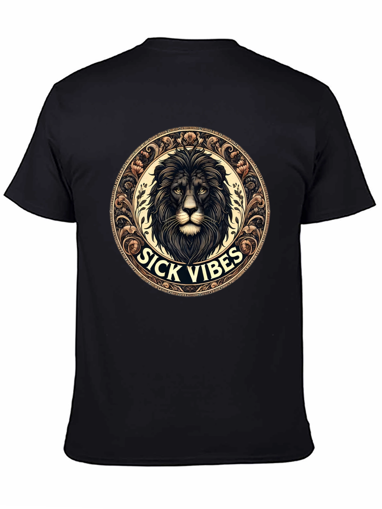 Sick Vibes Lion Graphic Tee - Black