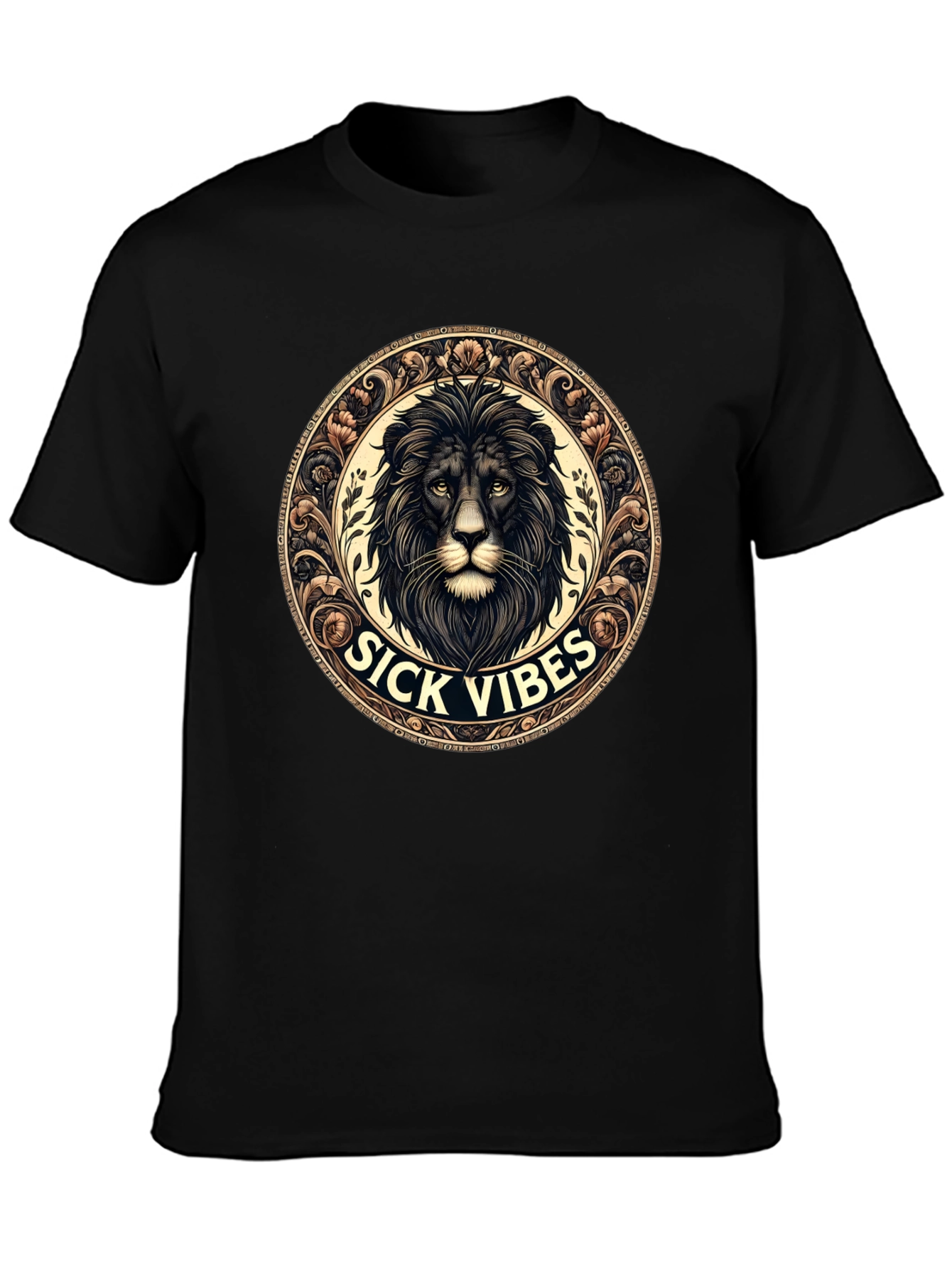 Sick Vibes Lion Graphic Tee - Black