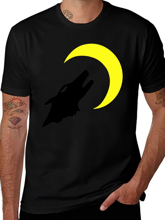 Wolf Moon Graphic T-Shirt - Black Cotton Tee