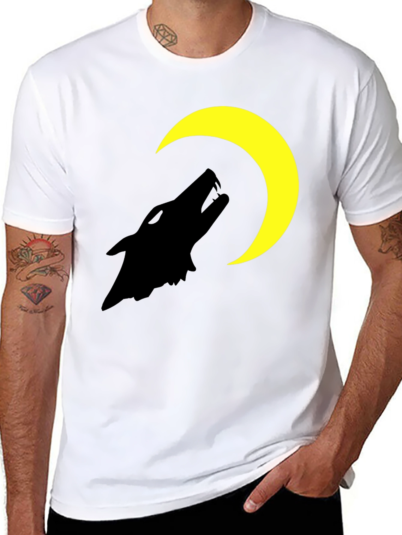 Wolf Moon Graphic T-Shirt - Black Cotton Tee