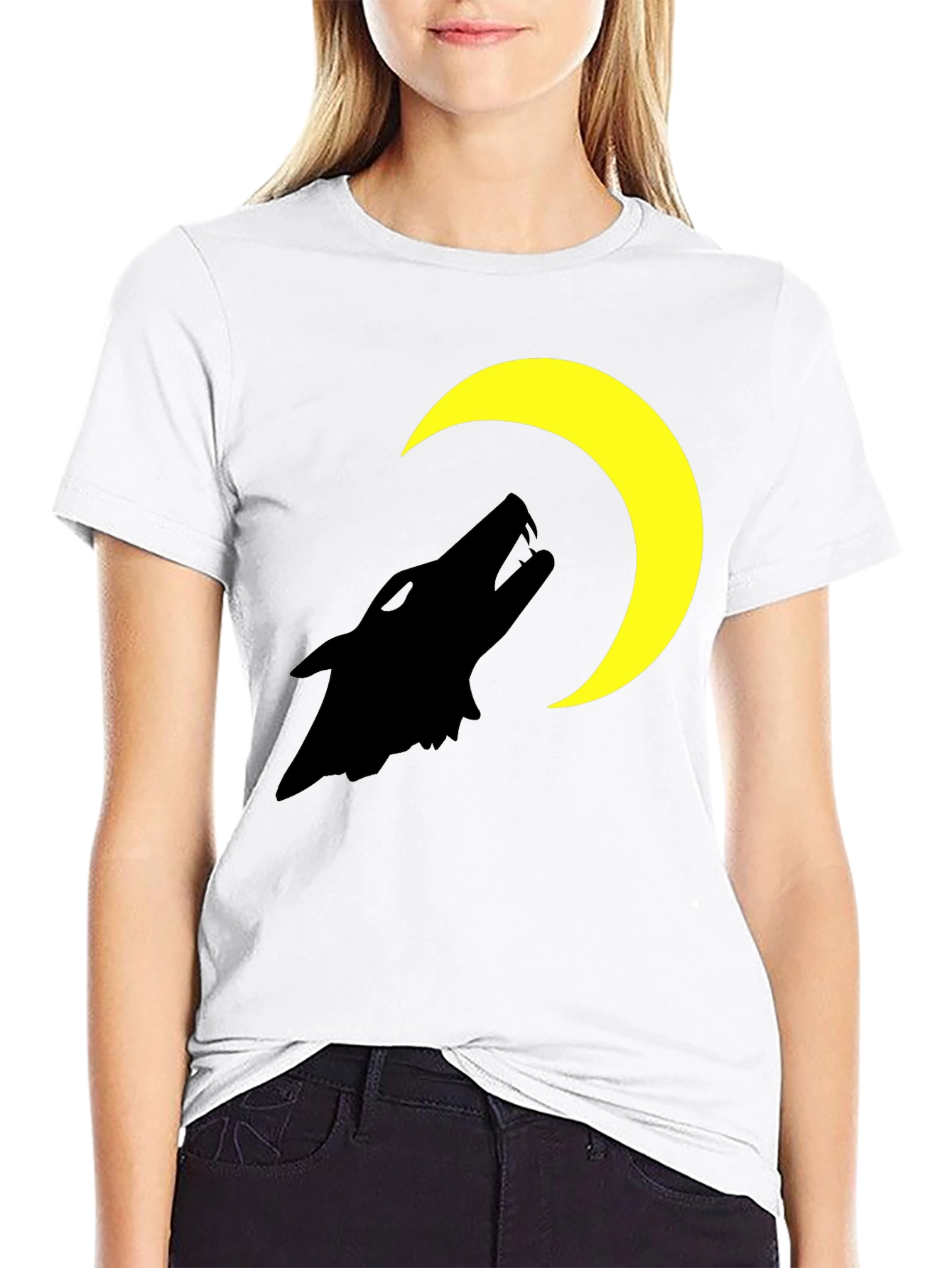 Wolf Moon Graphic T-Shirt - Black Cotton Tee