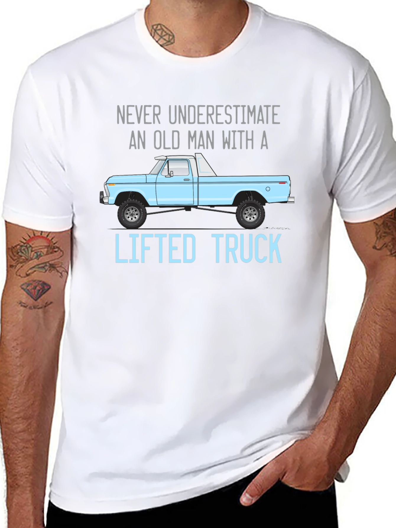 Old Man Lifted Truck Graphic Tee