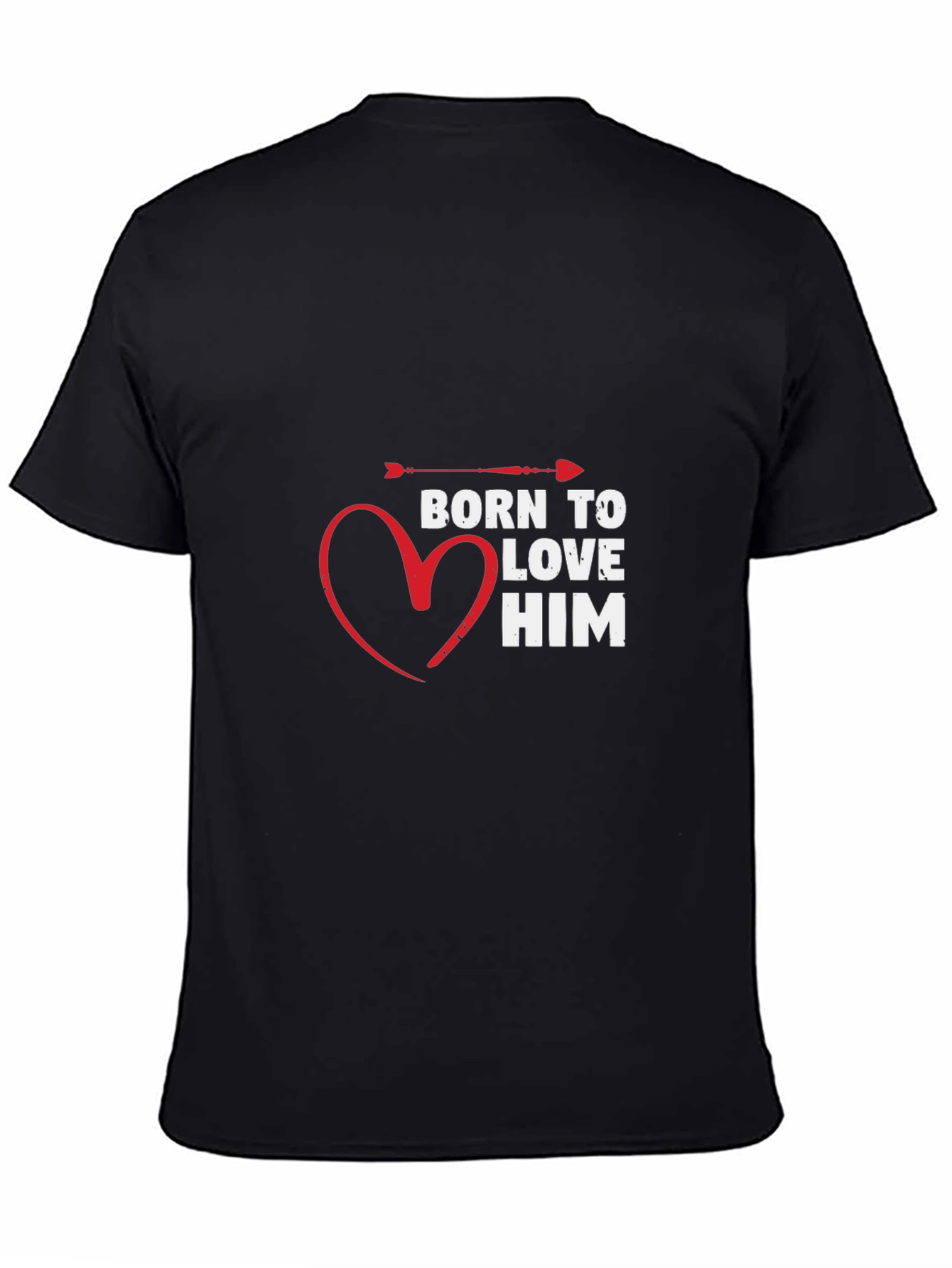 Born to Love Him Graphic T-Shirt - Black