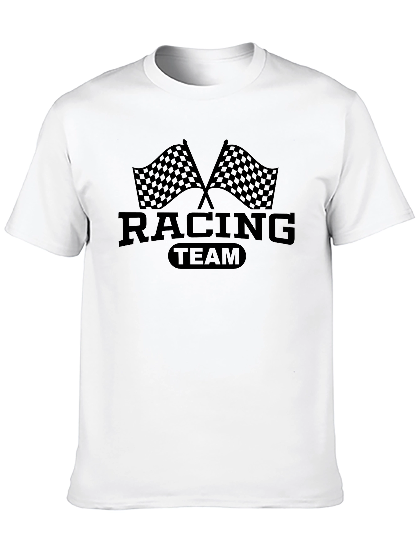 Racing Team Checkered Flags Graphic T-Shirt
