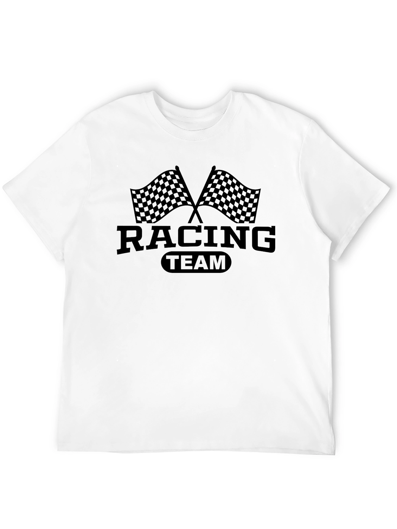 Racing Team Checkered Flags Graphic T-Shirt