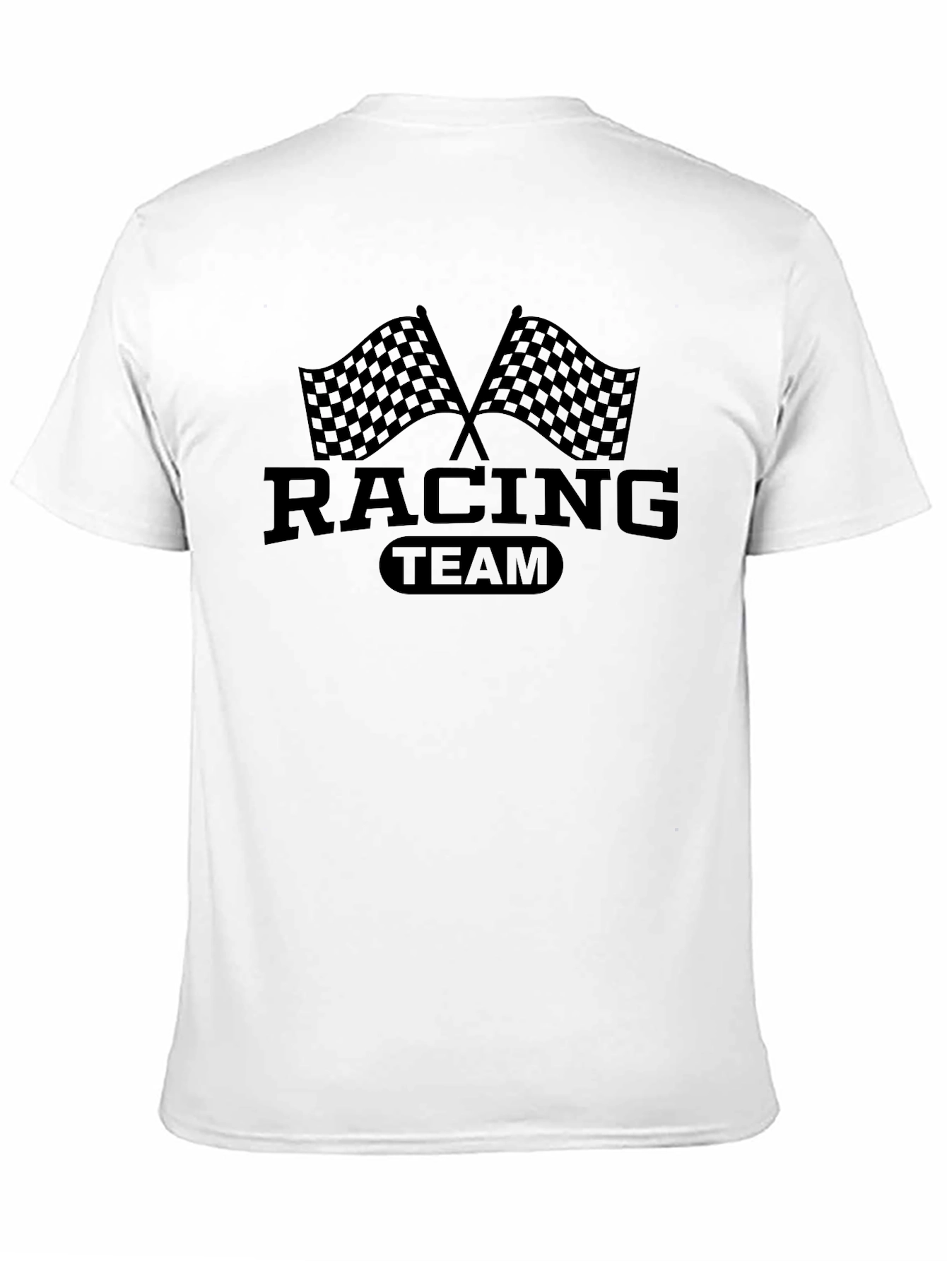 Racing Team Checkered Flags Graphic T-Shirt