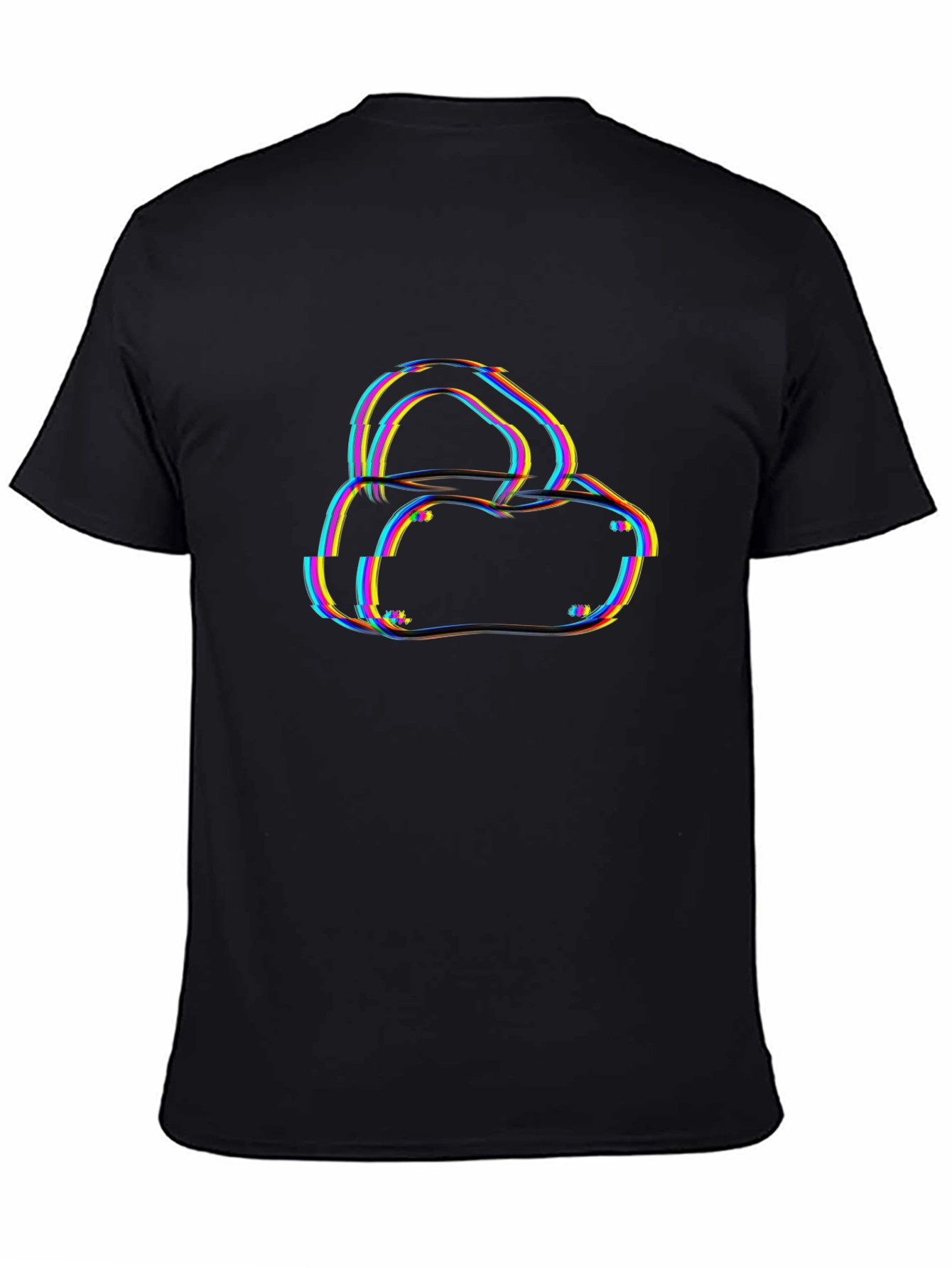 VR Headset Glitch Black T-Shirt - Gamer Style