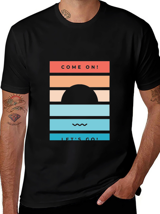 Retro Beach T-Shirt - Come On! Lets Go! Graphic Tee