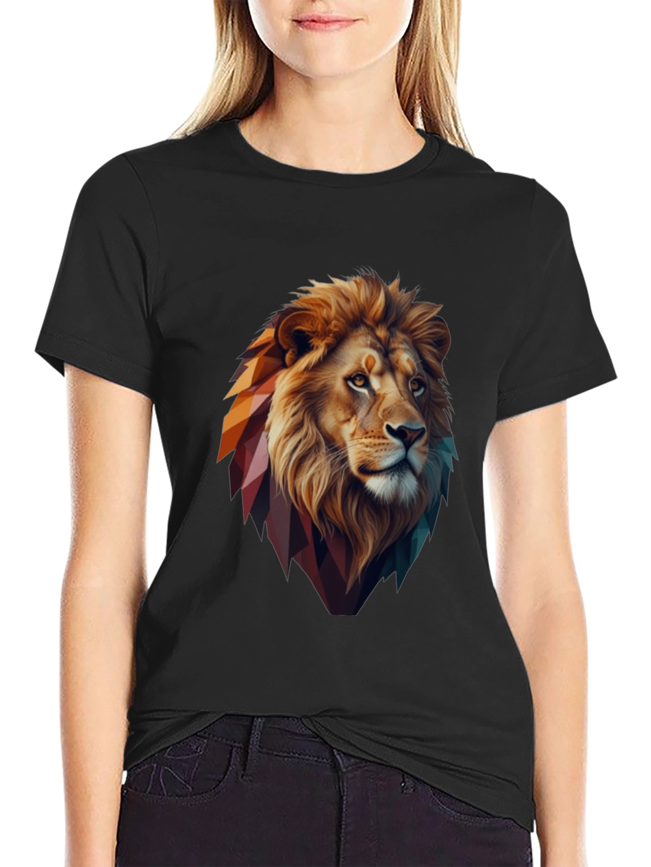 Lion Graphic Tee - Stylish Mens Black T-Shirt