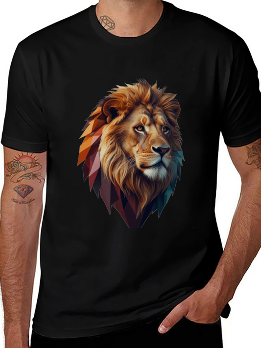 Lion Graphic Tee - Stylish Mens Black T-Shirt