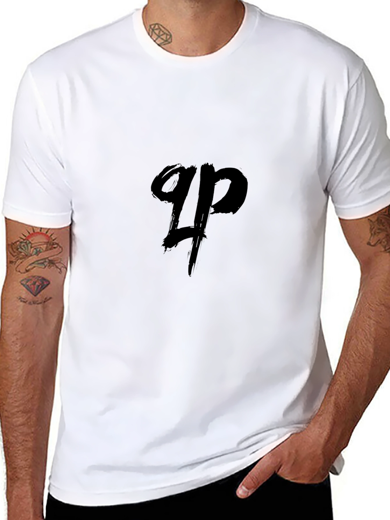 Mens Black Graphic T-Shirt - QP Design