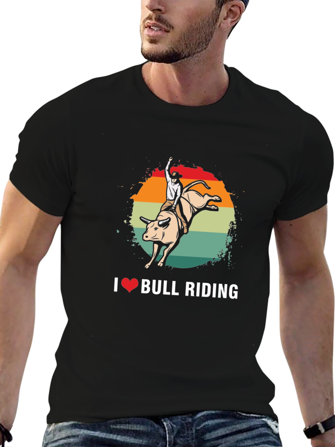 I Love Bull Riding Graphic Tee