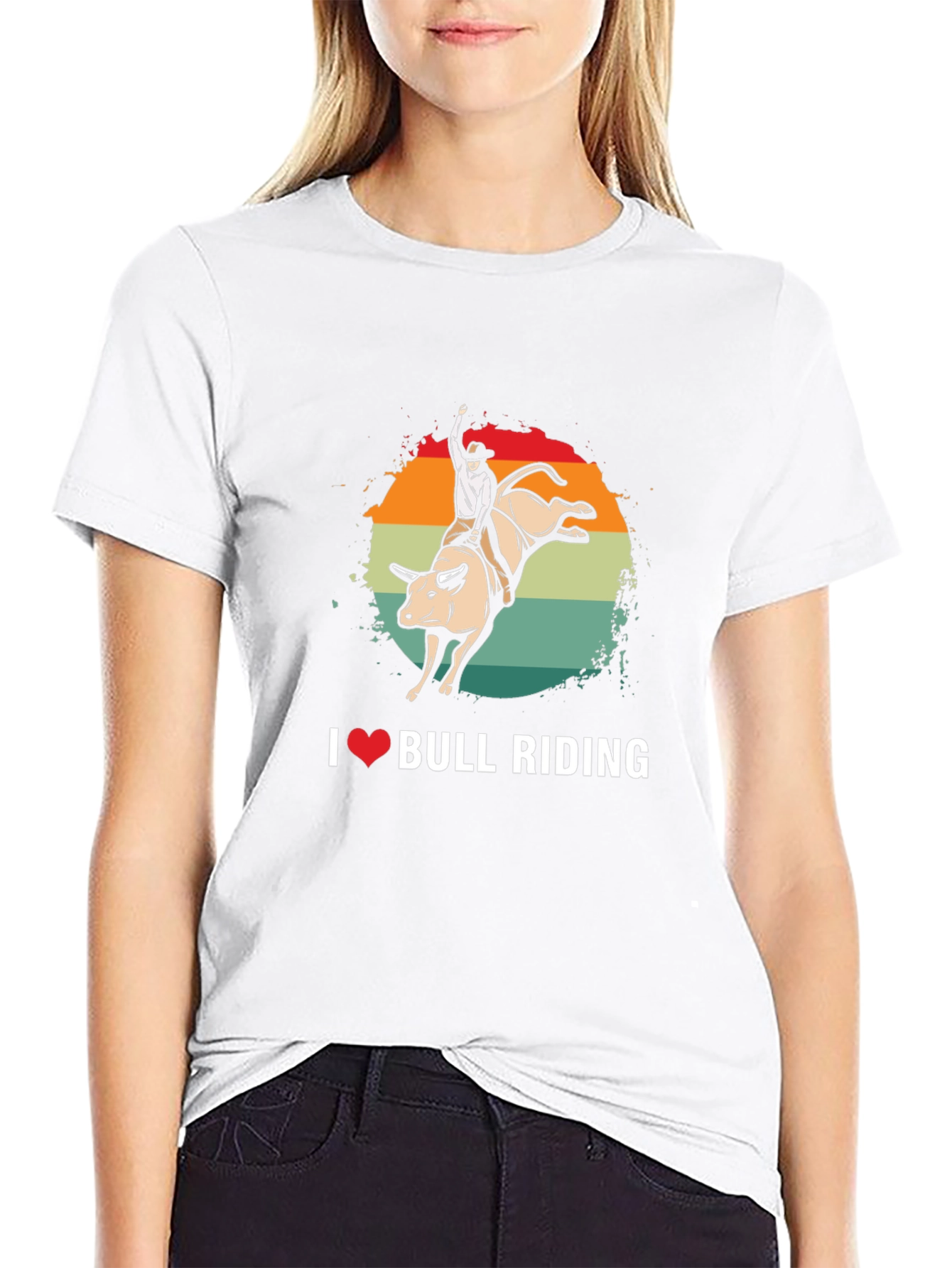I Love Bull Riding Graphic Tee