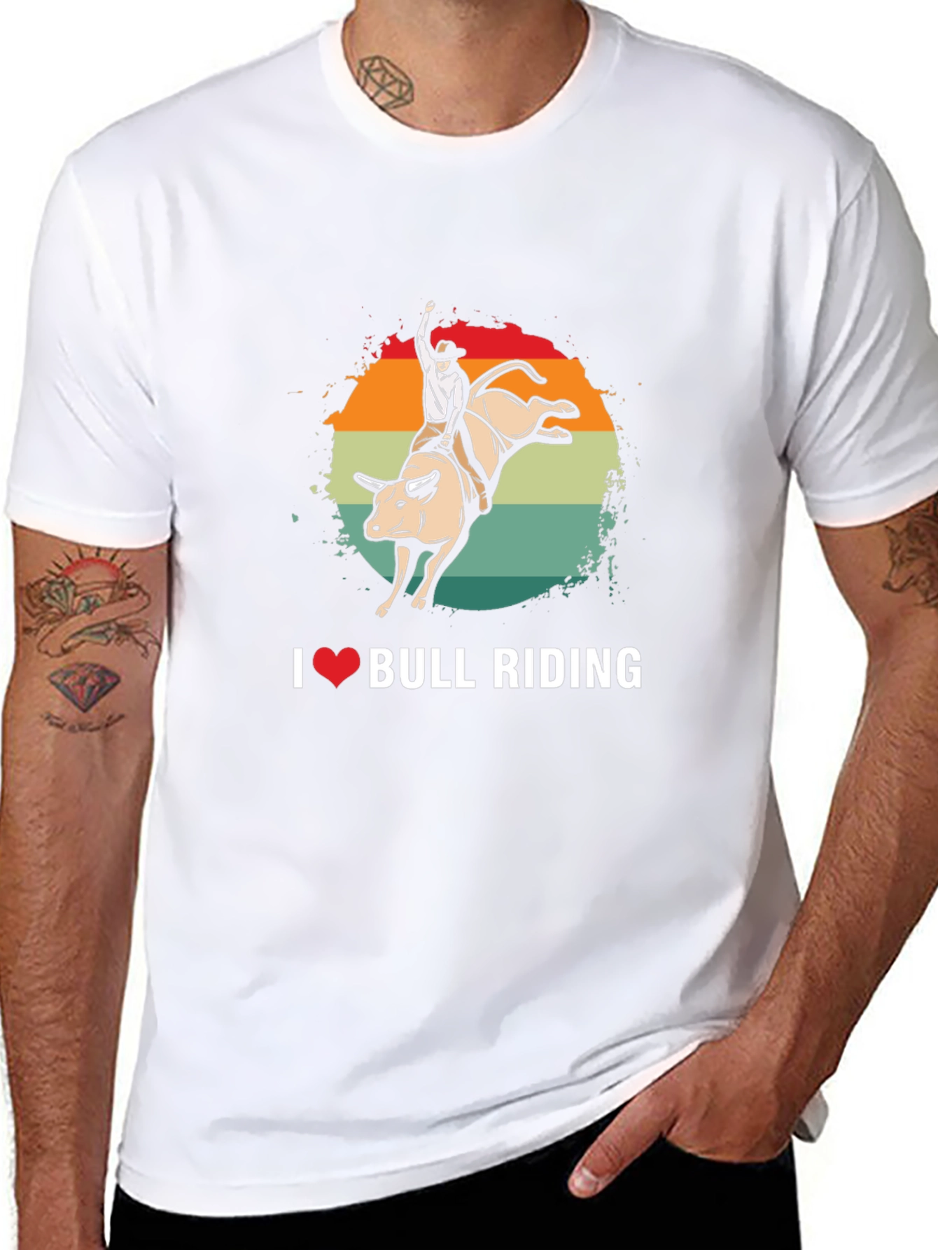 I Love Bull Riding Graphic Tee