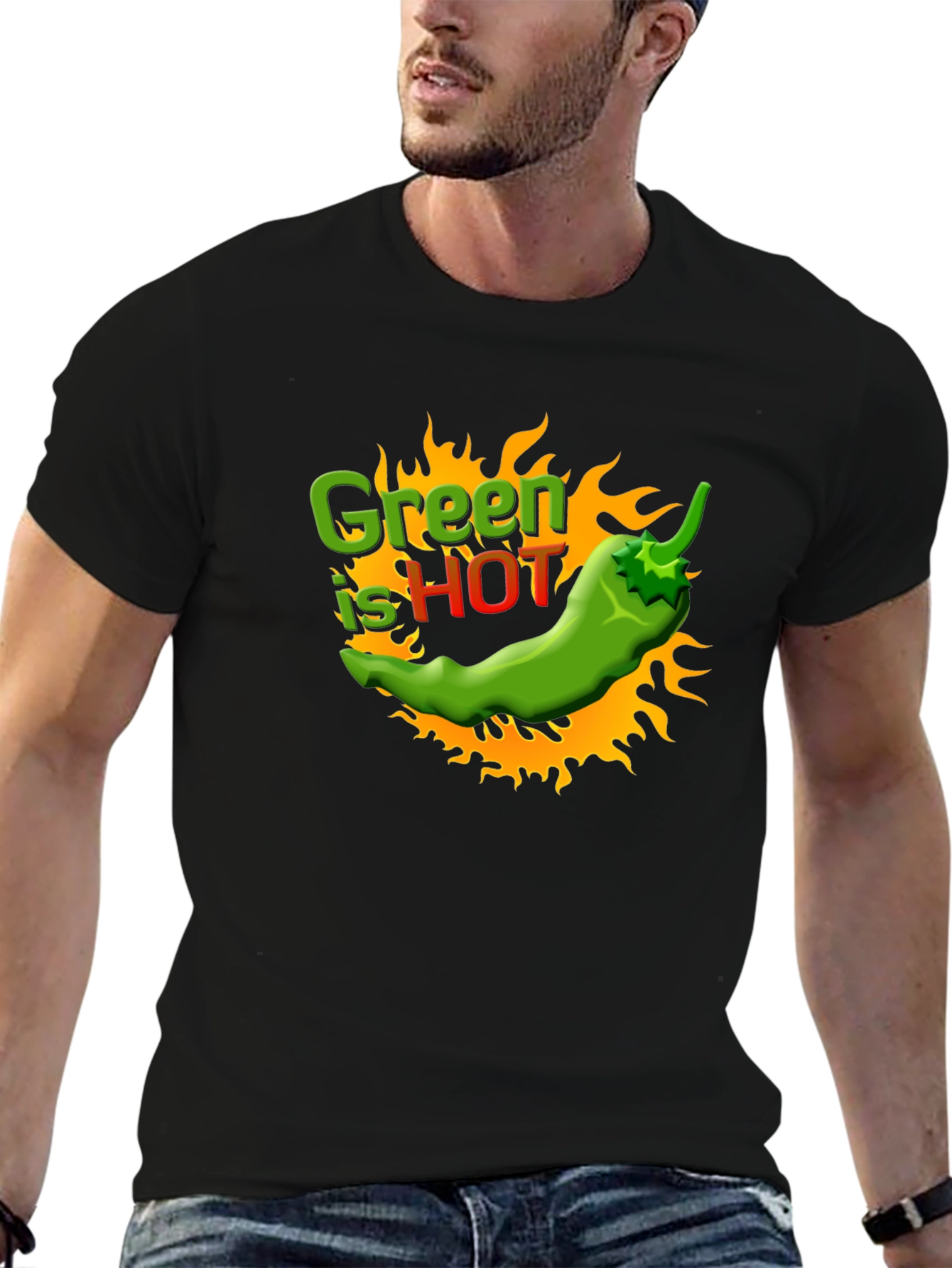 Green is Hot Chili Pepper Graphic Tee