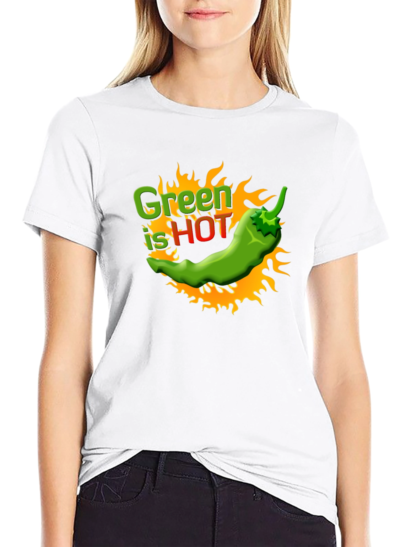 Green is Hot Chili Pepper Graphic Tee