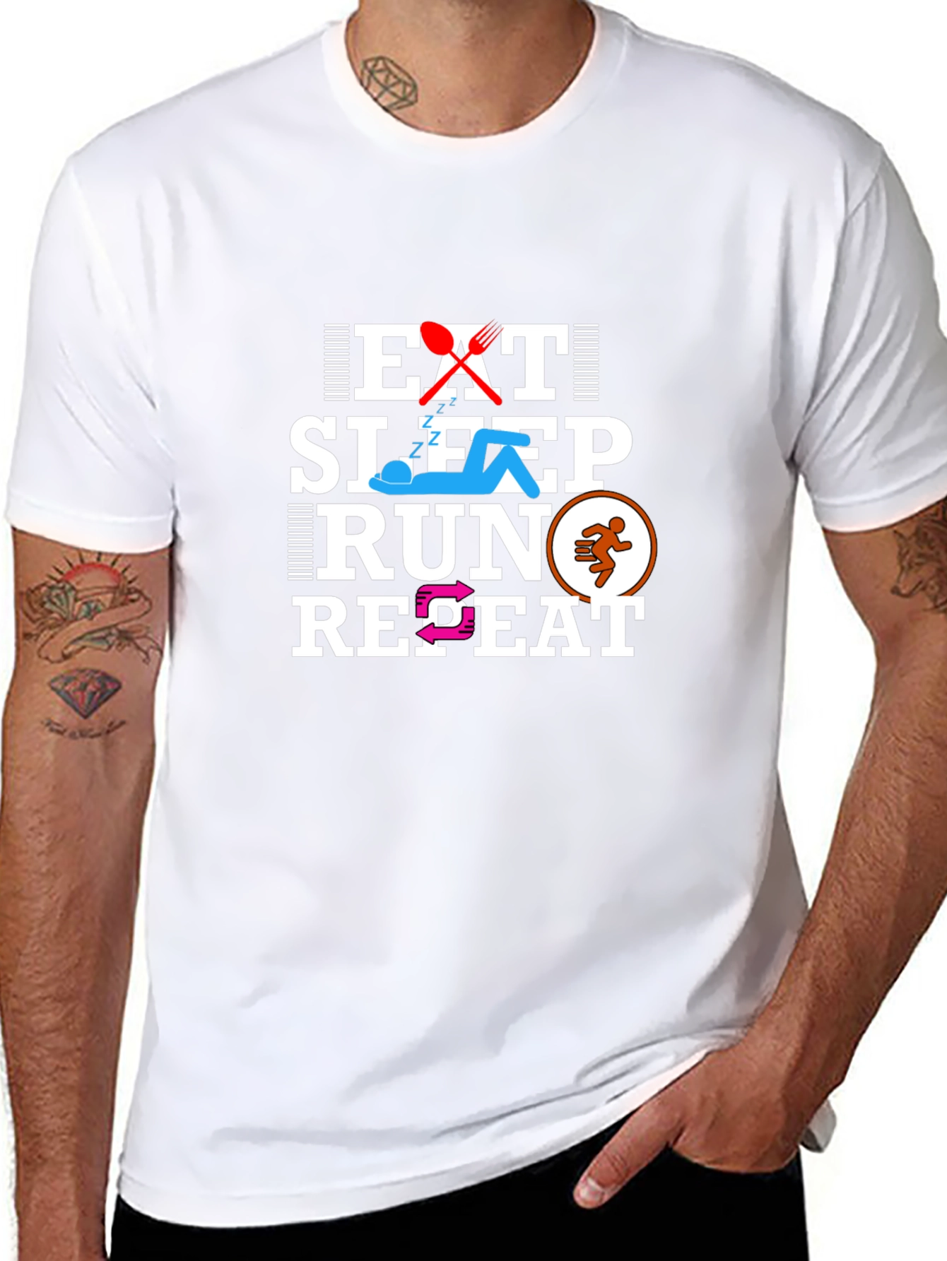 Eat Sleep Run Repeat Graphic T-Shirt