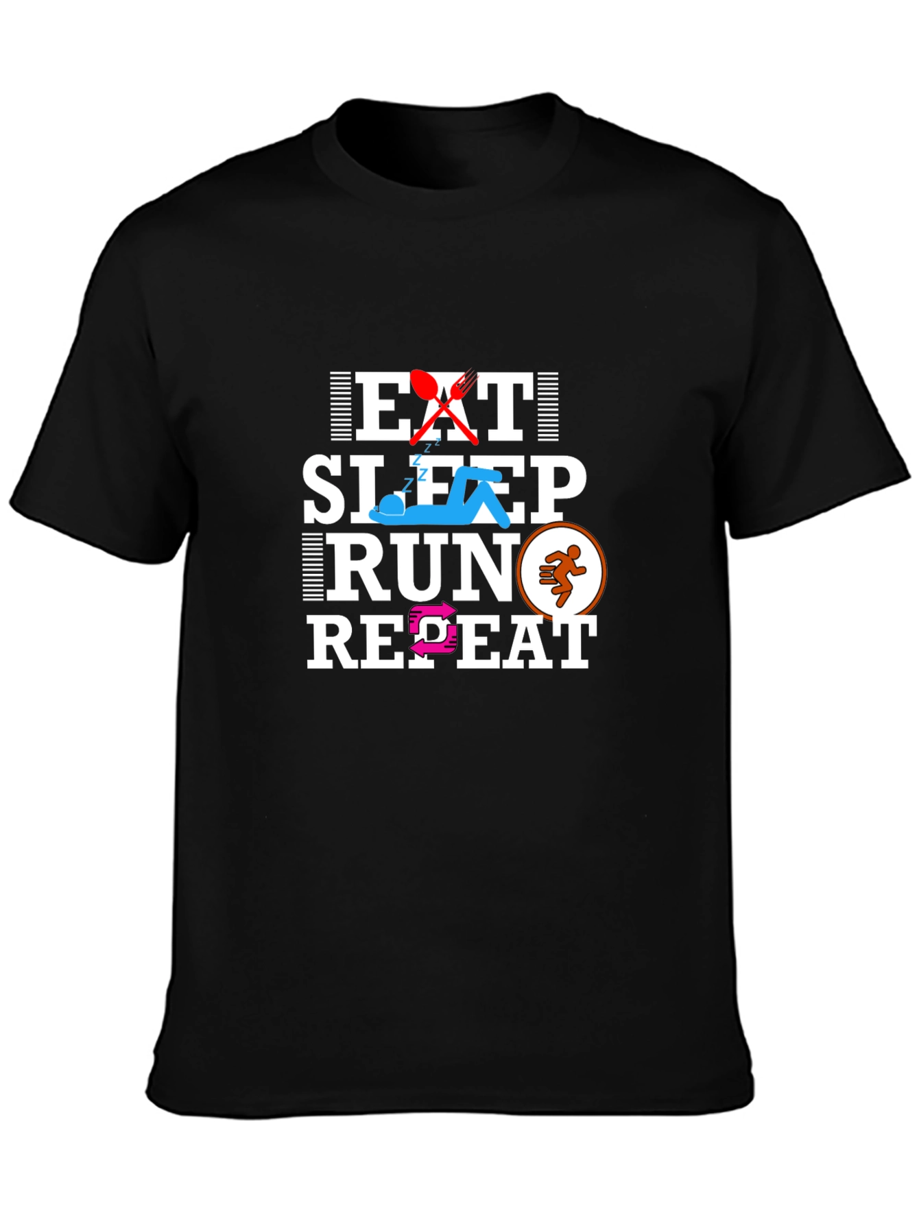 Eat Sleep Run Repeat Graphic T-Shirt