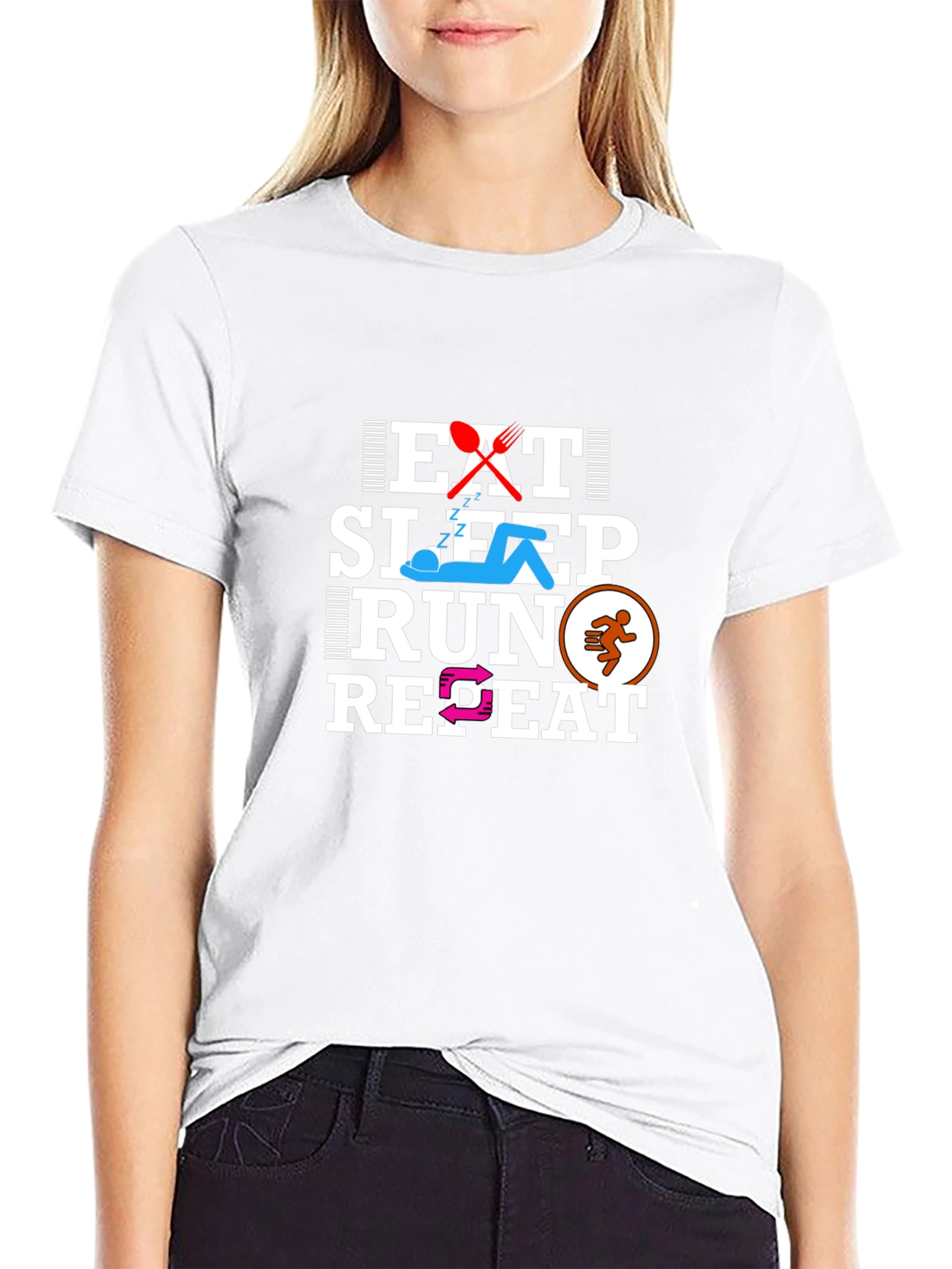 Eat Sleep Run Repeat Graphic T-Shirt