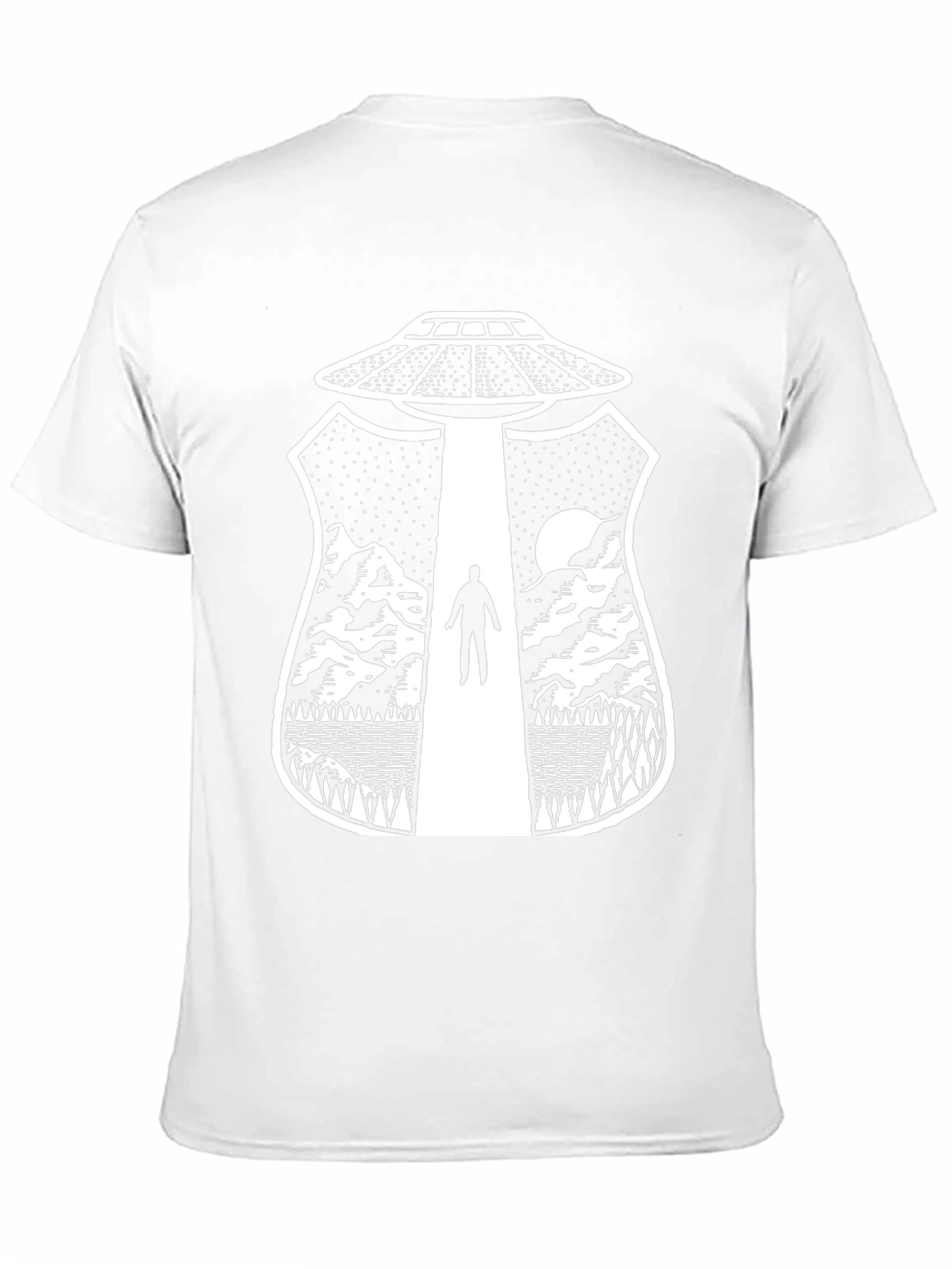 UFO Abduction Graphic T-Shirt - Black