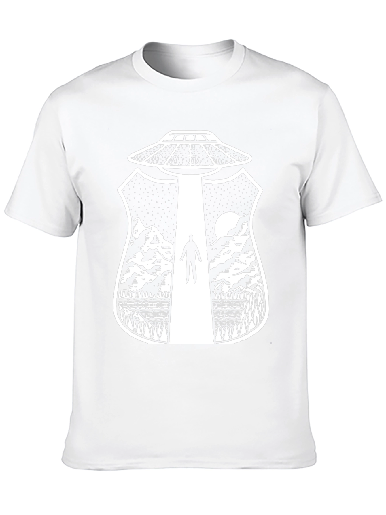 UFO Abduction Graphic T-Shirt - Black