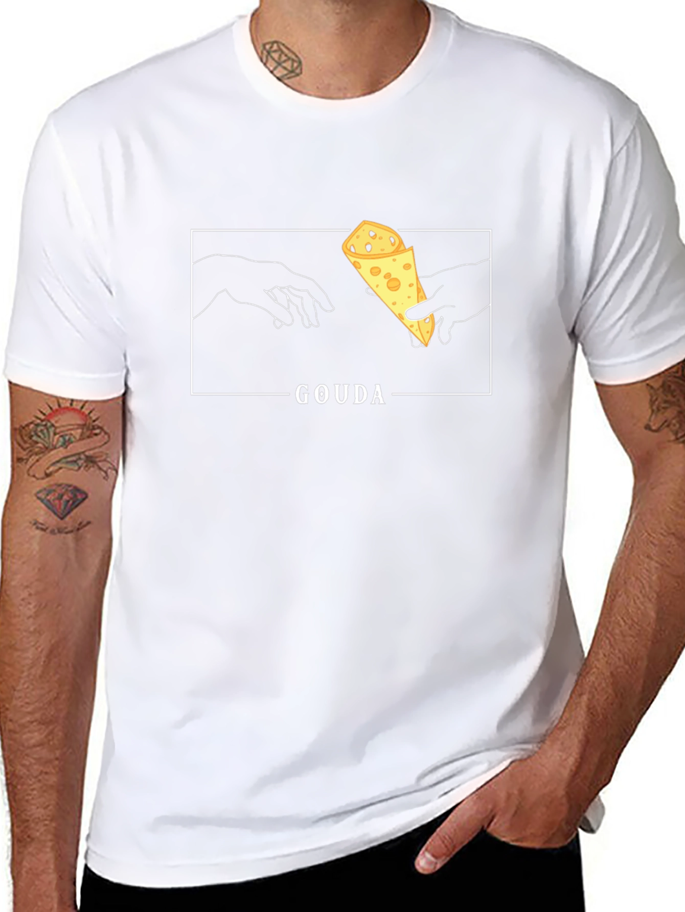 Gouda Cheese Michelangelo T-Shirt - Funny Foodie Tee