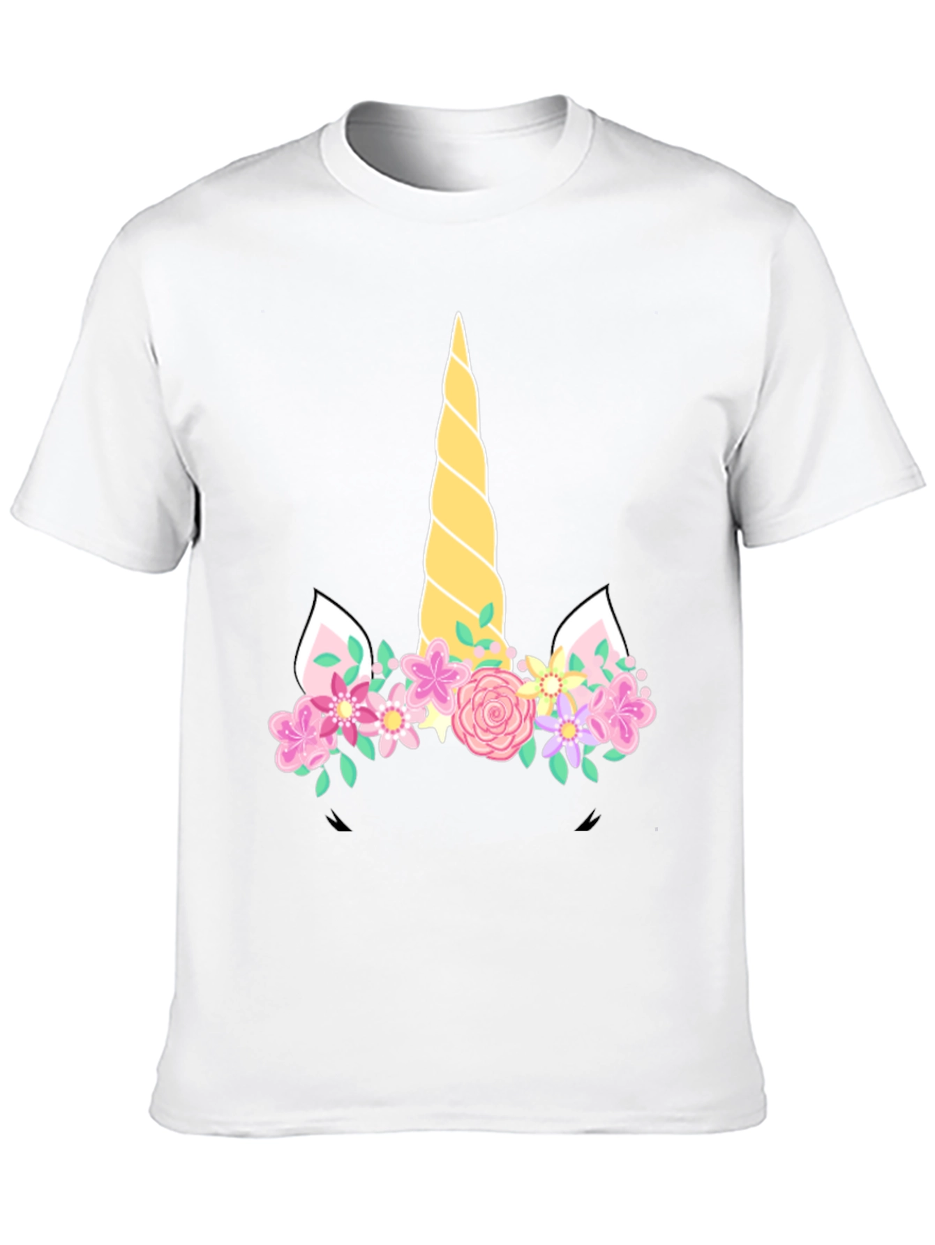 Unicorn Floral T-Shirt - Black