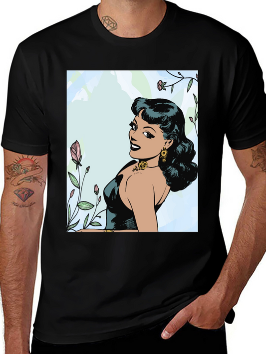 Vintage Style Woman Graphic T-Shirt