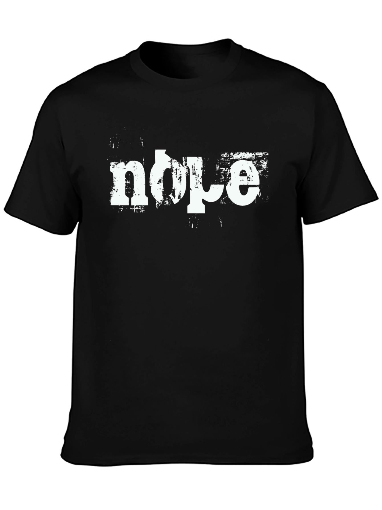 Nope Graphic Print Mens Black T-Shirt