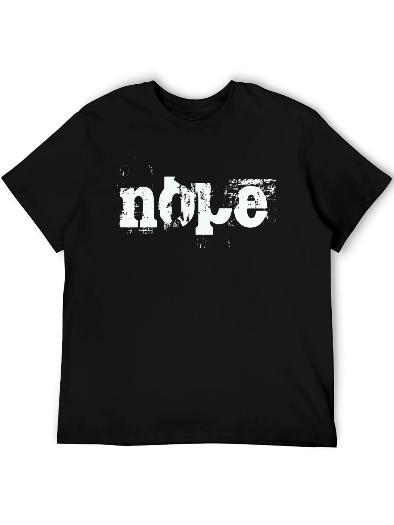 Nope Graphic Print Mens Black T-Shirt