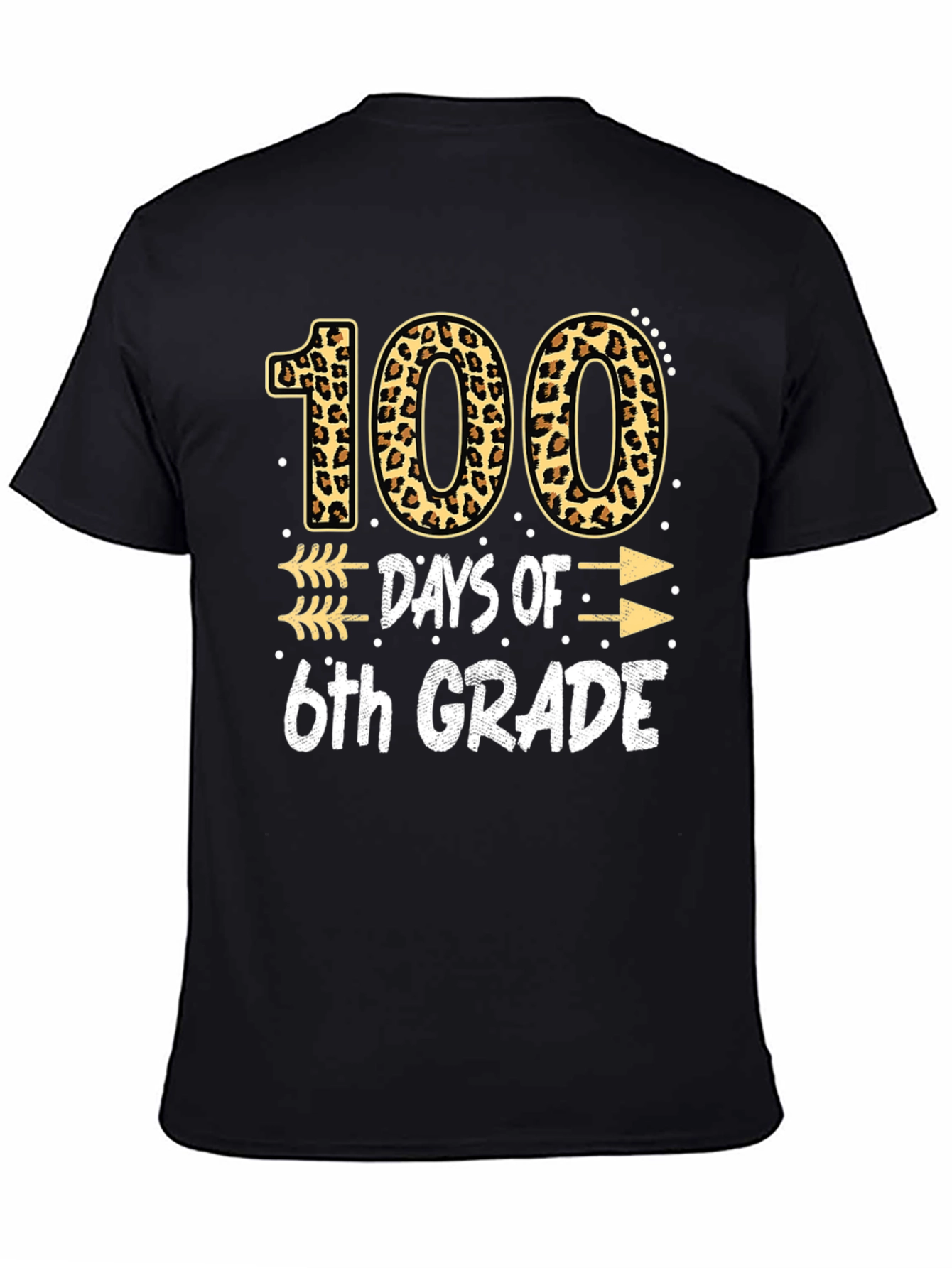 100 Days of 6th Grade Leopard Print T-Shirt