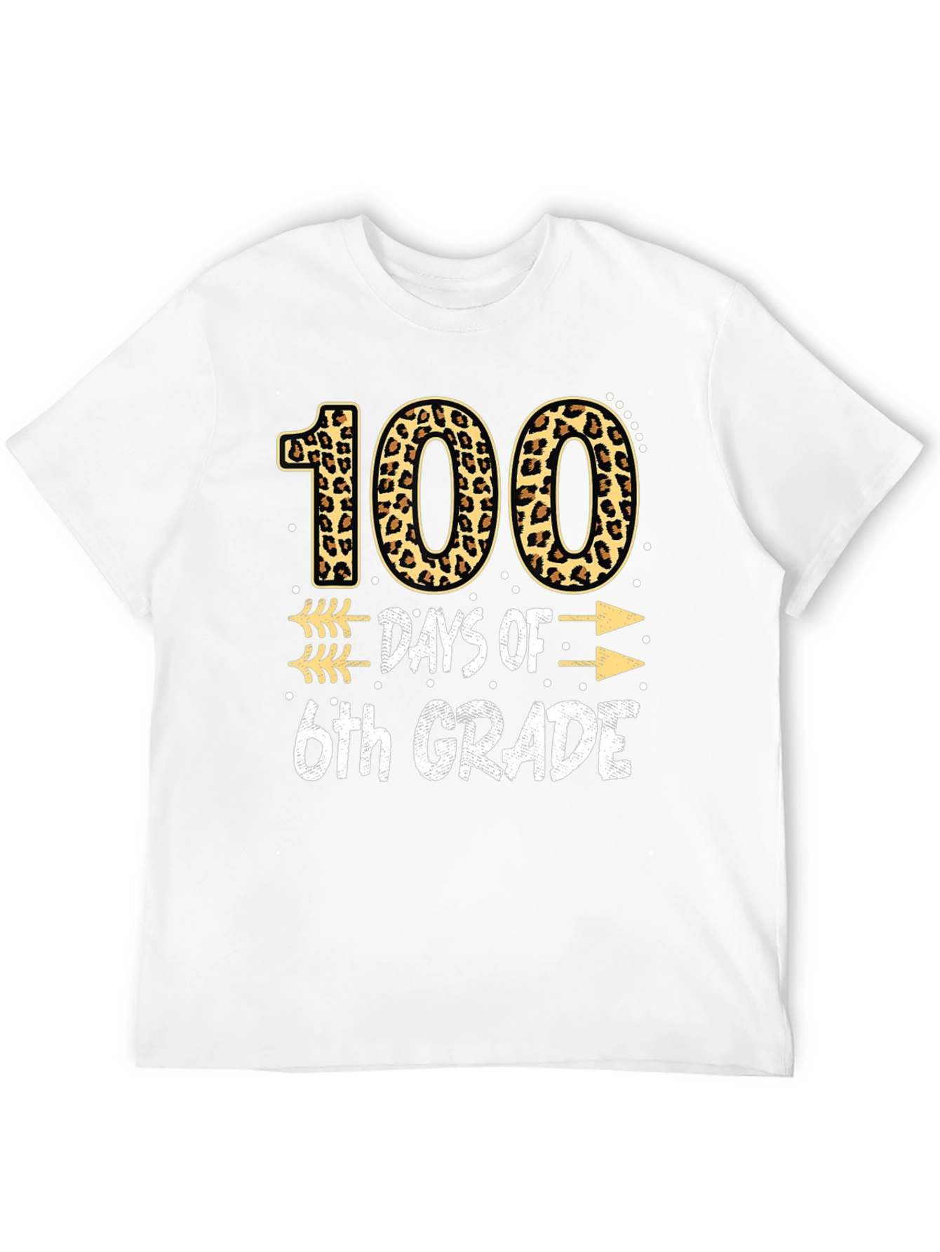 100 Days of 6th Grade Leopard Print T-Shirt