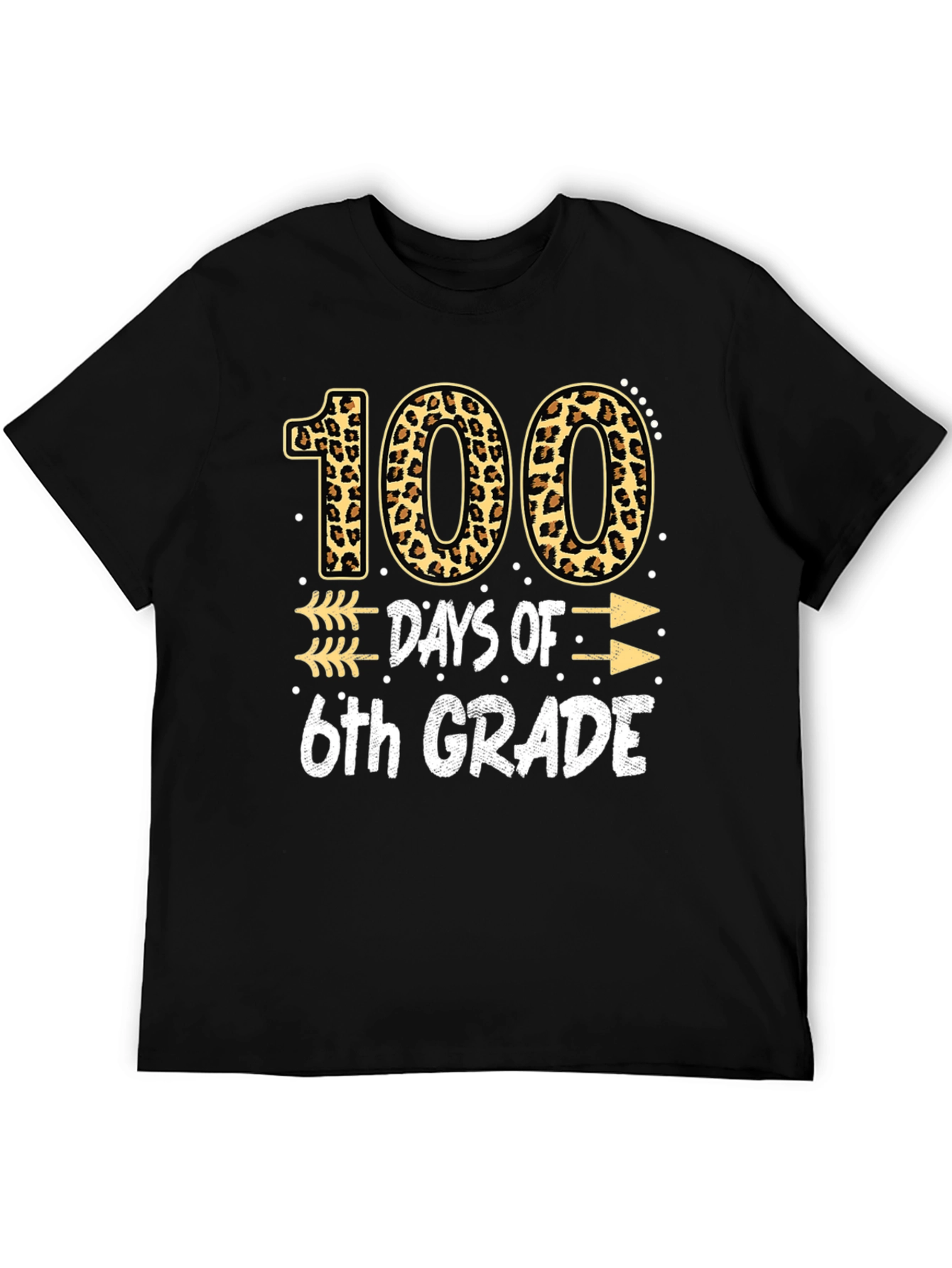 100 Days of 6th Grade Leopard Print T-Shirt
