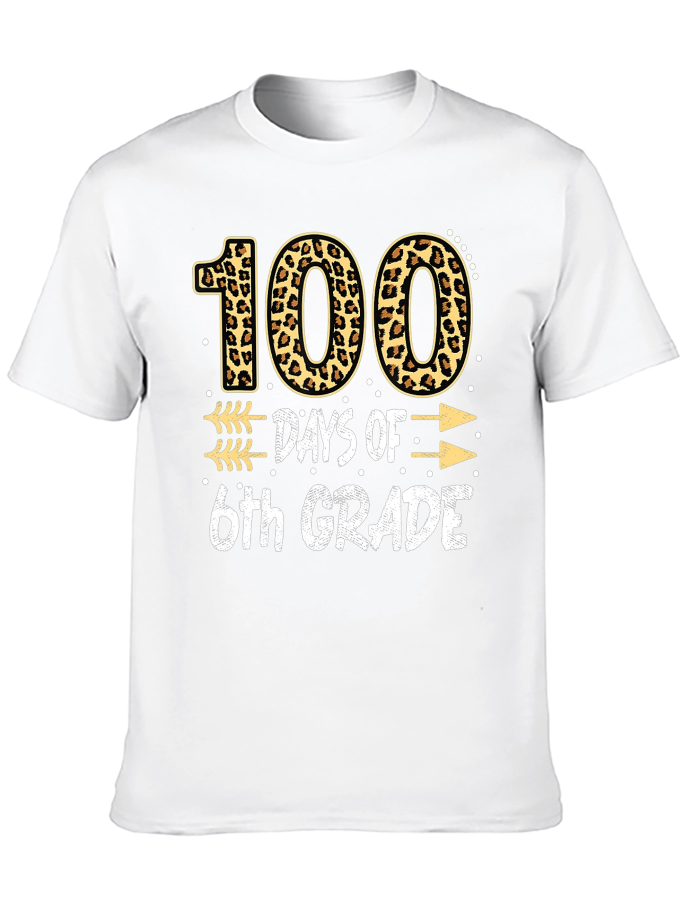 100 Days of 6th Grade Leopard Print T-Shirt