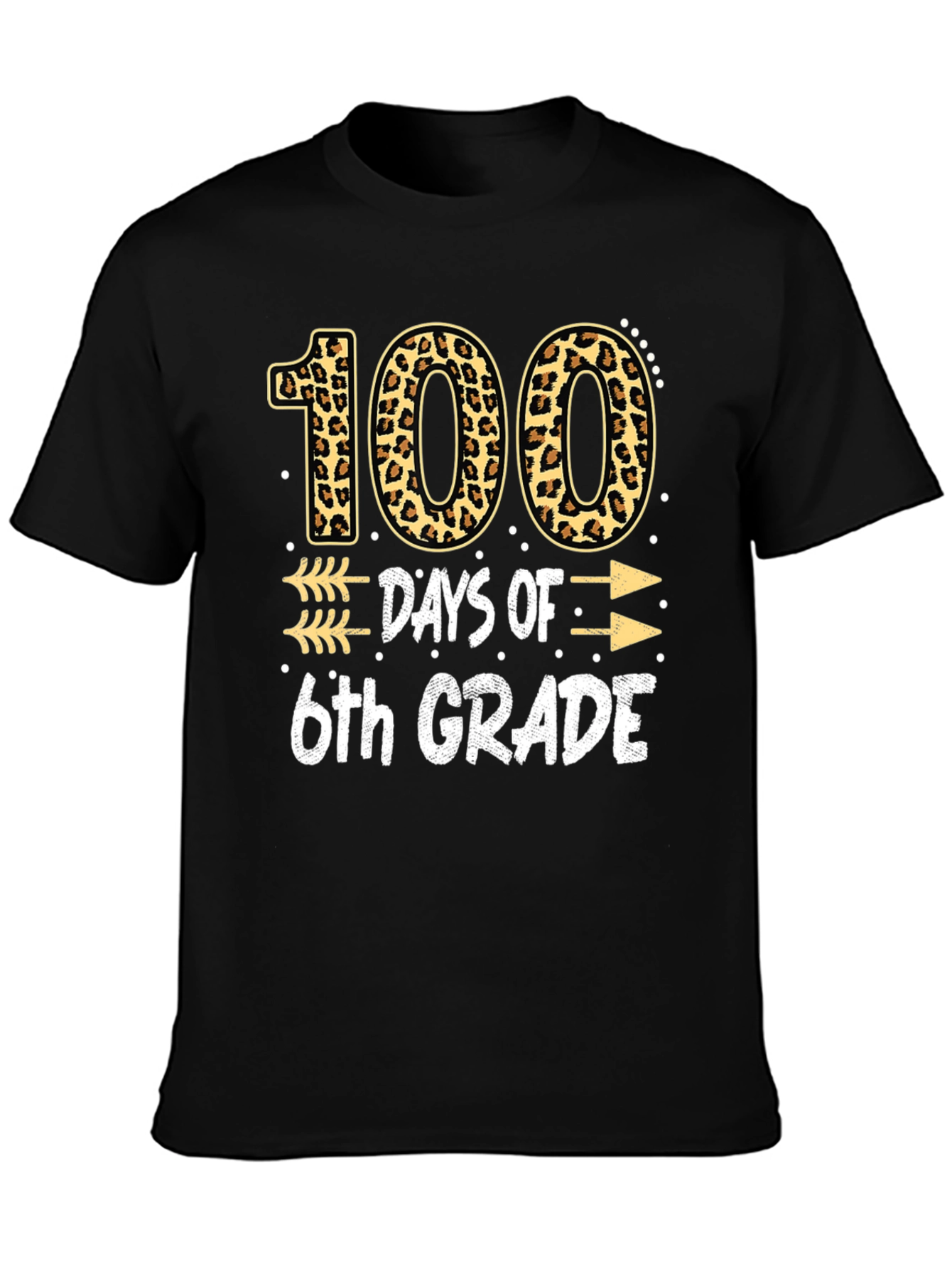 100 Days of 6th Grade Leopard Print T-Shirt