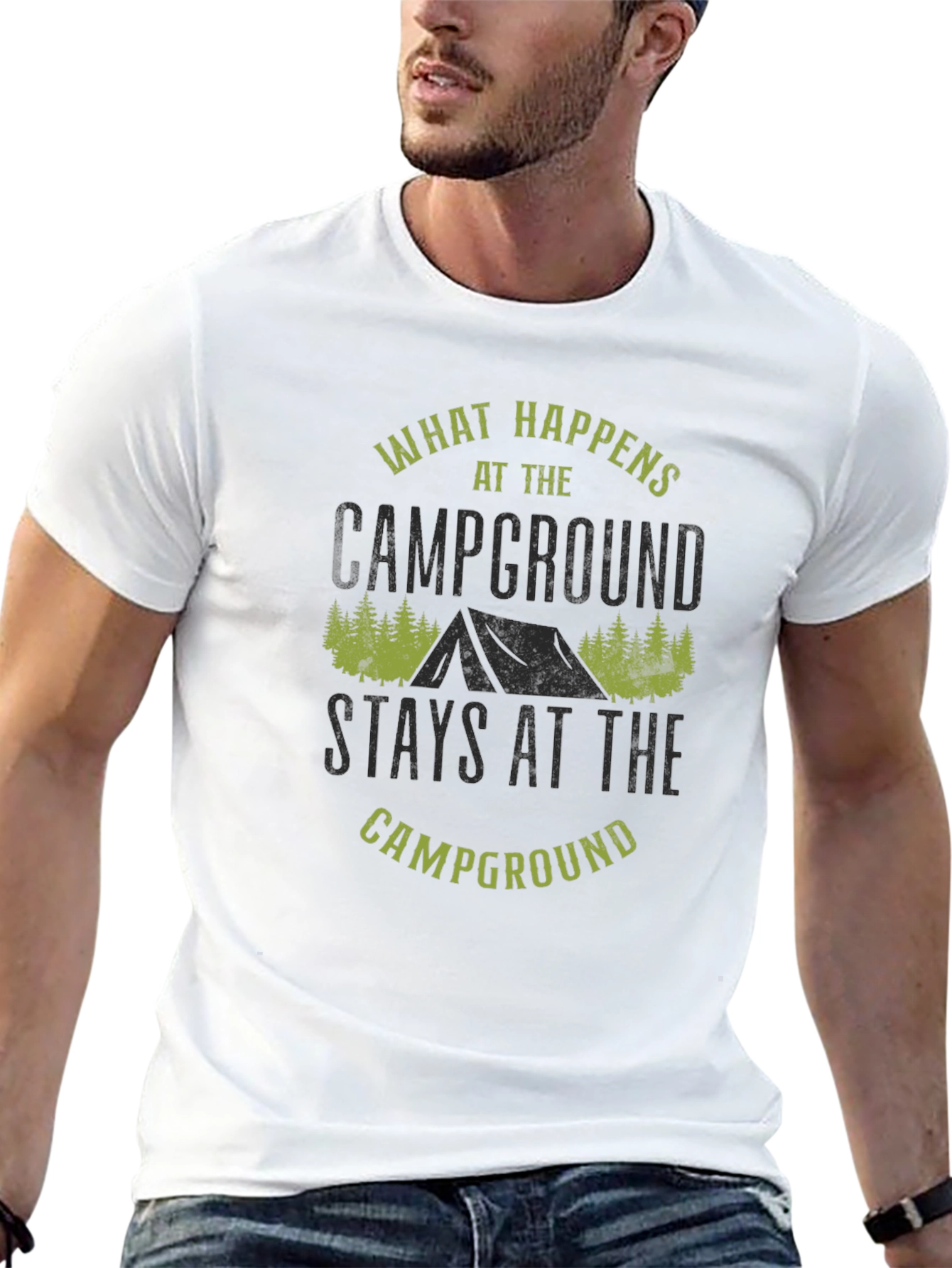 Camping Campground Graphic Tee - What Happens...
