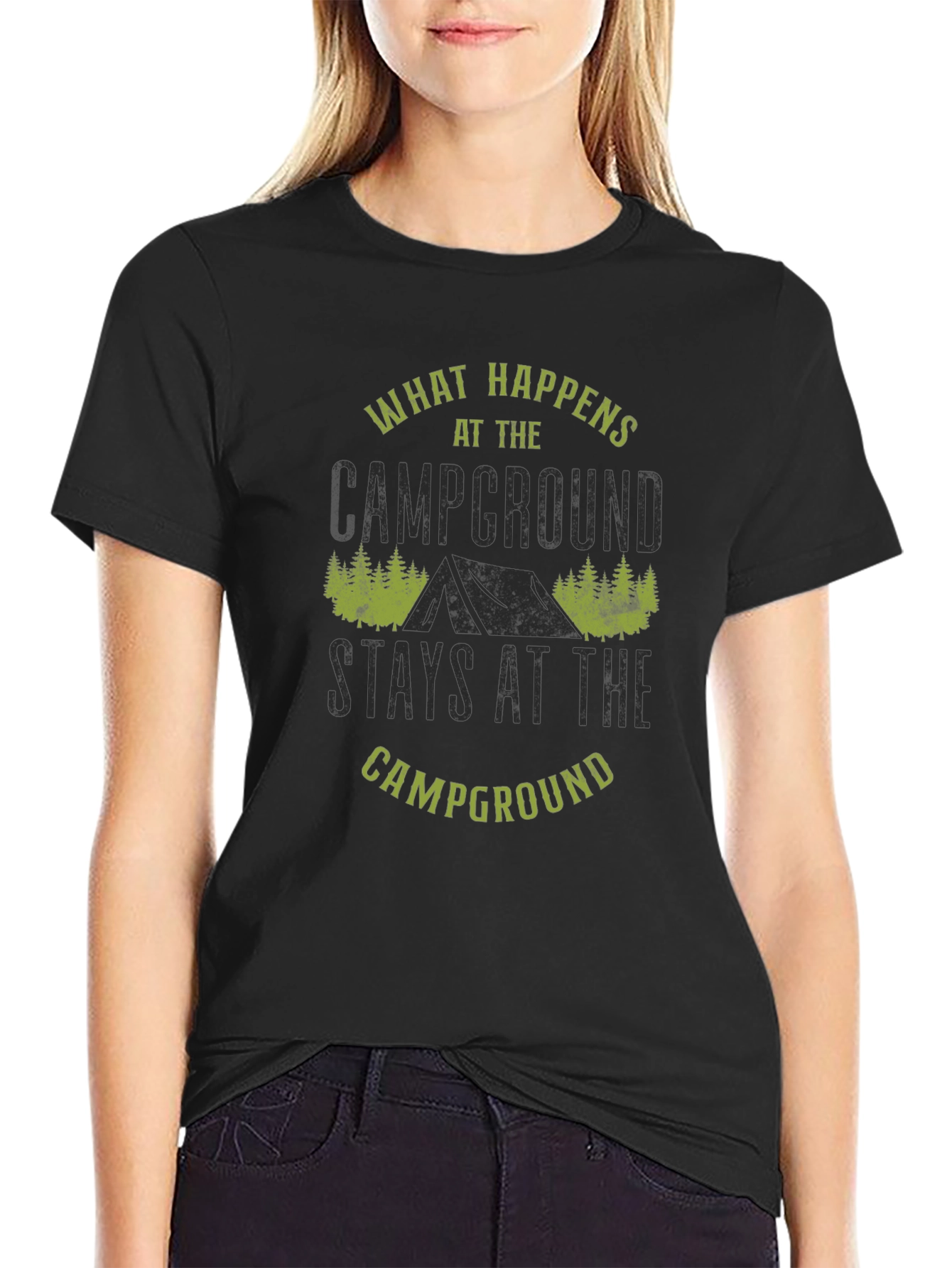 Camping Campground Graphic Tee - What Happens...