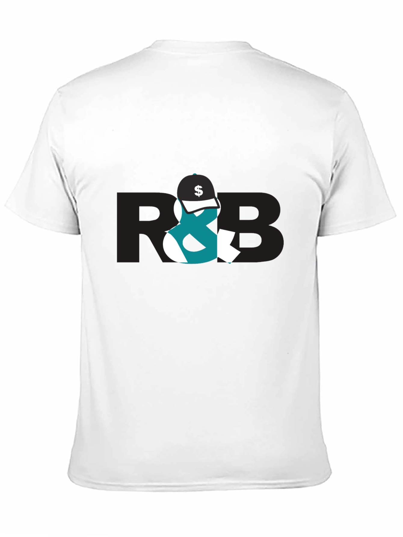 Trendy Black Graphic Tee with R&B Design