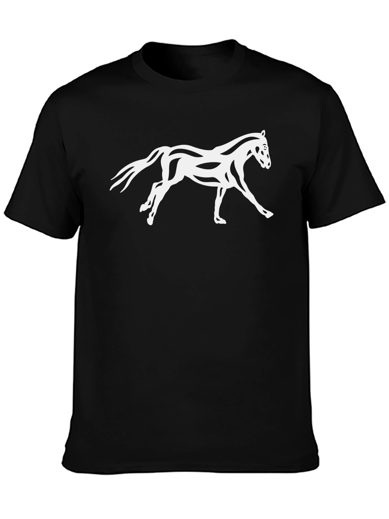 Black Horse Graphic Tee - Stylish Mens T-Shirt