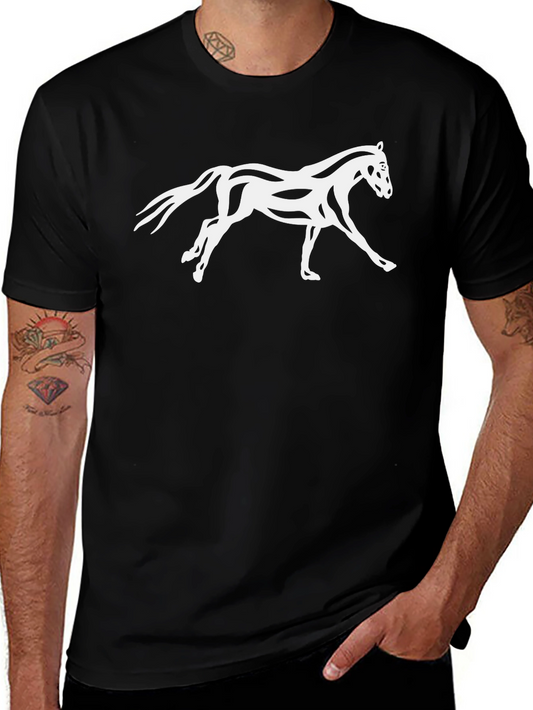 Black Horse Graphic Tee - Stylish Mens T-Shirt