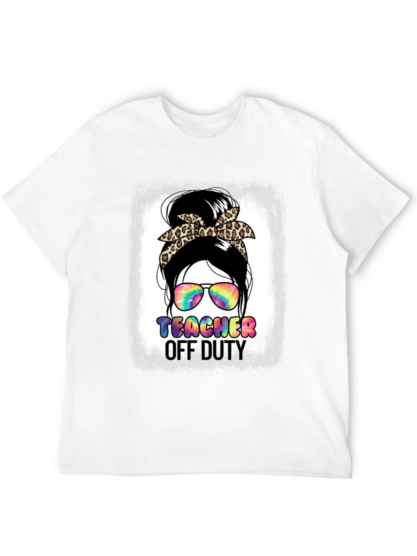 Teacher Off Duty Messy Bun Graphic Tee