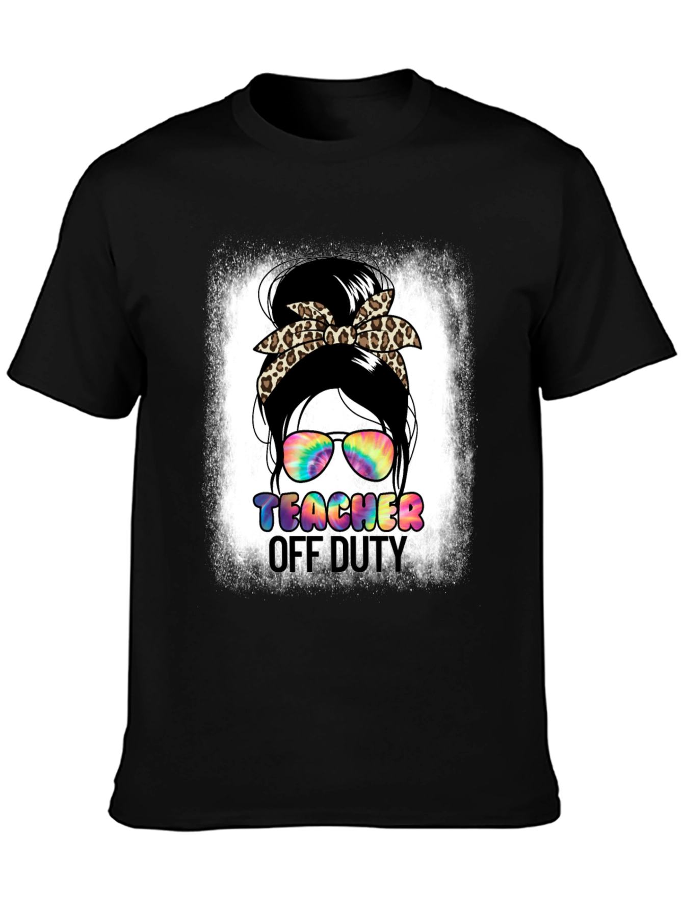 Teacher Off Duty Messy Bun Graphic Tee
