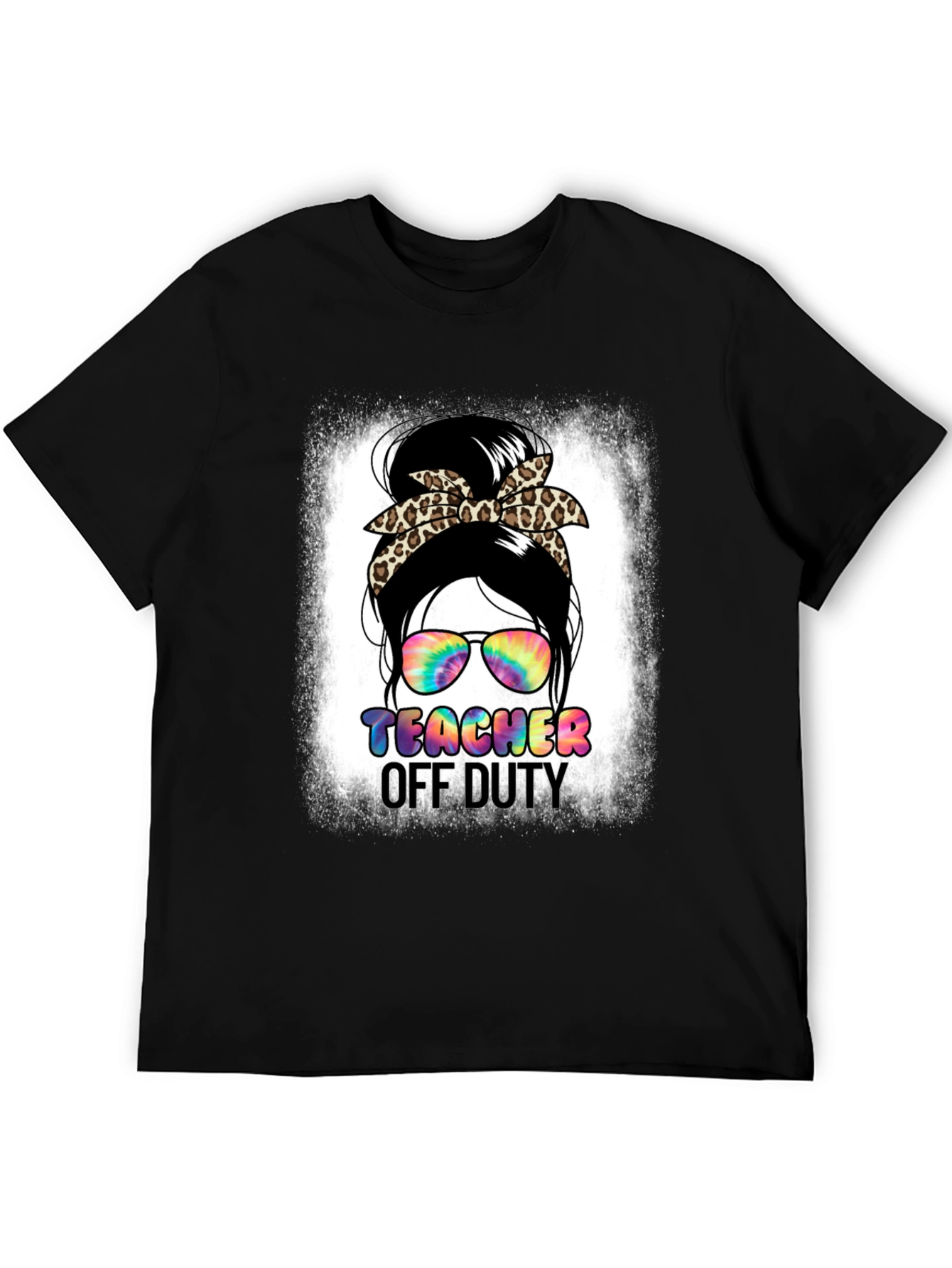 Teacher Off Duty Messy Bun Graphic Tee