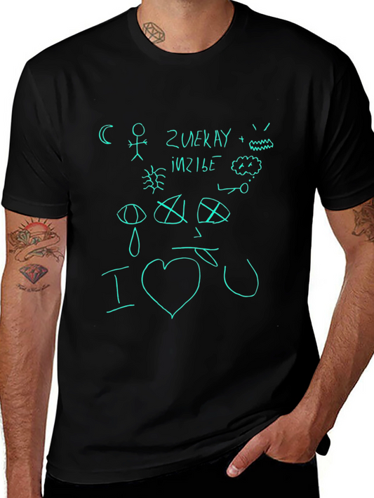 Doodle Art Tee - Quirky Hand-Drawn Design