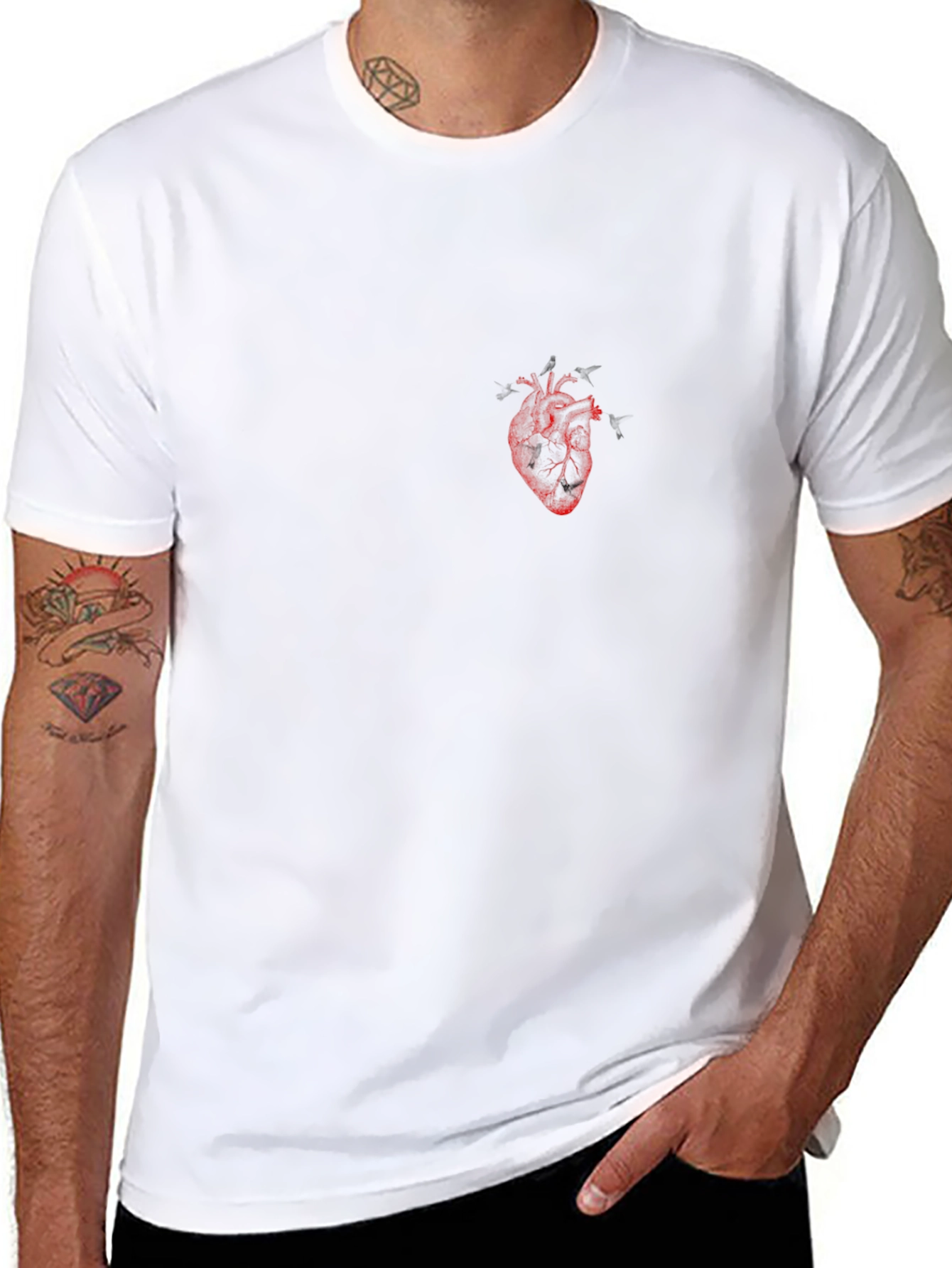 Anatomical Heart Graphic Tee - Black Cotton