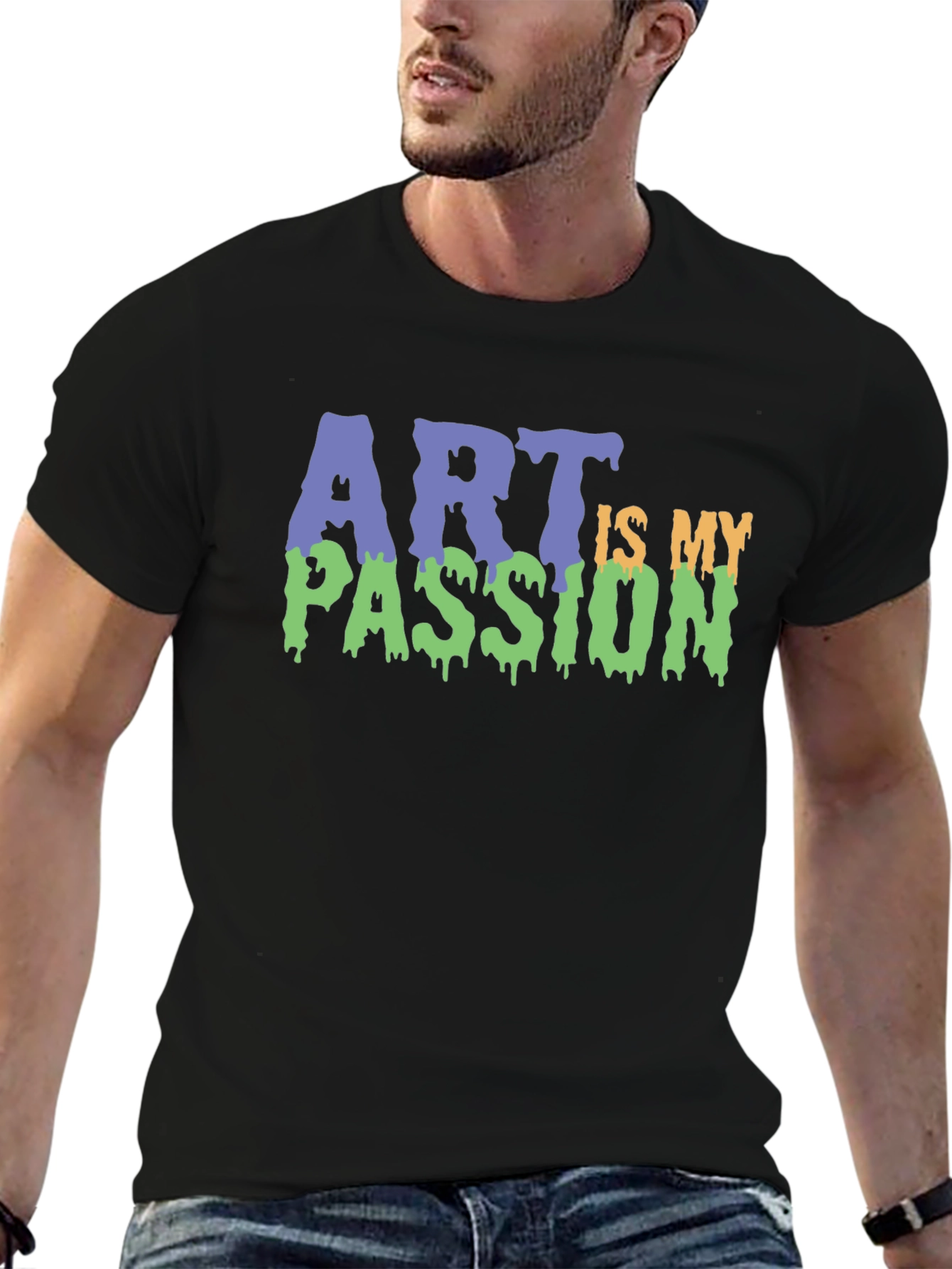 Art is My Passion Graphic Tee - Black Cotton