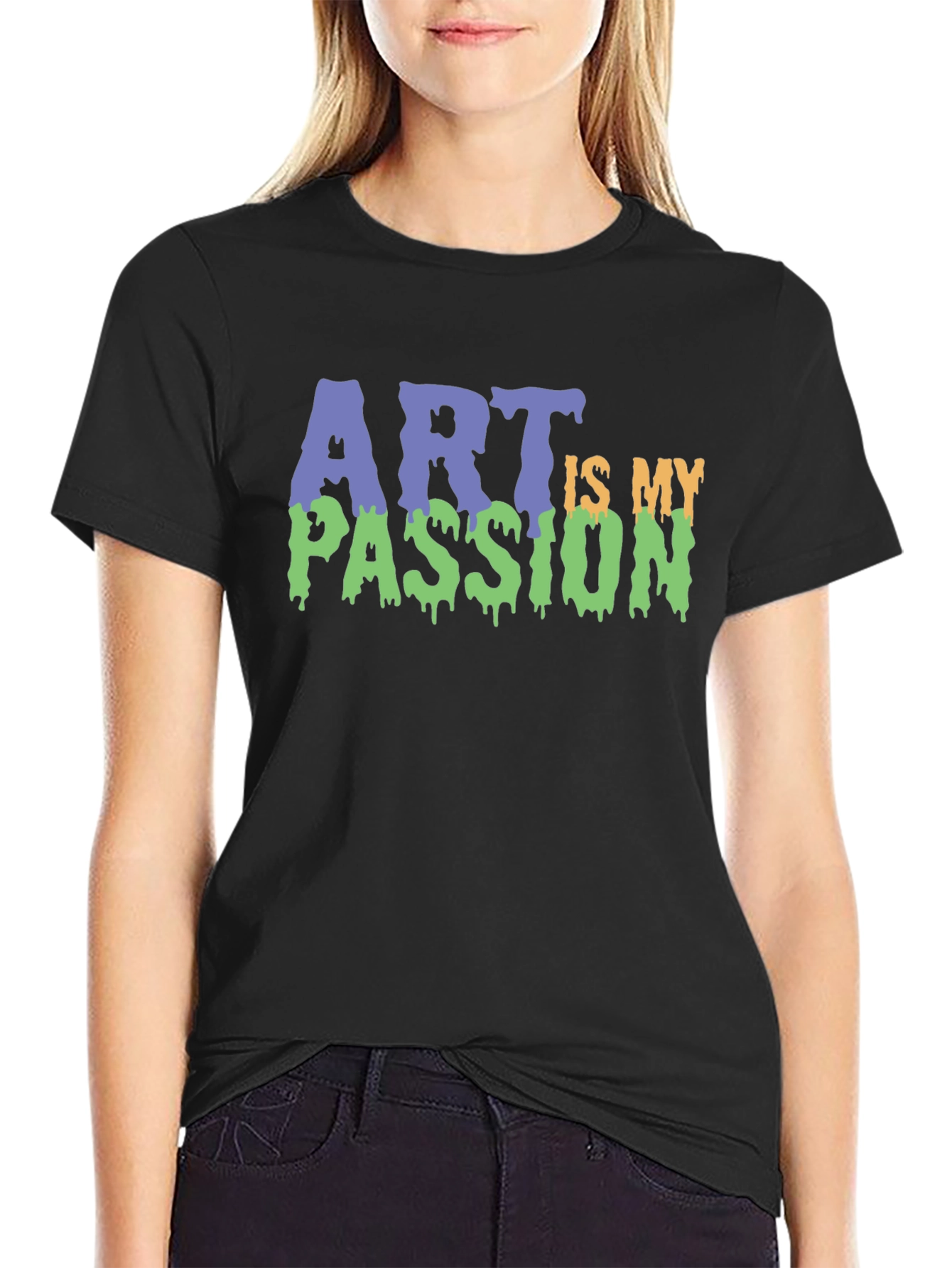 Art is My Passion Graphic Tee - Black Cotton