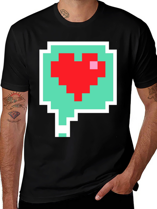 Pixel Heart Speech Bubble T-Shirt