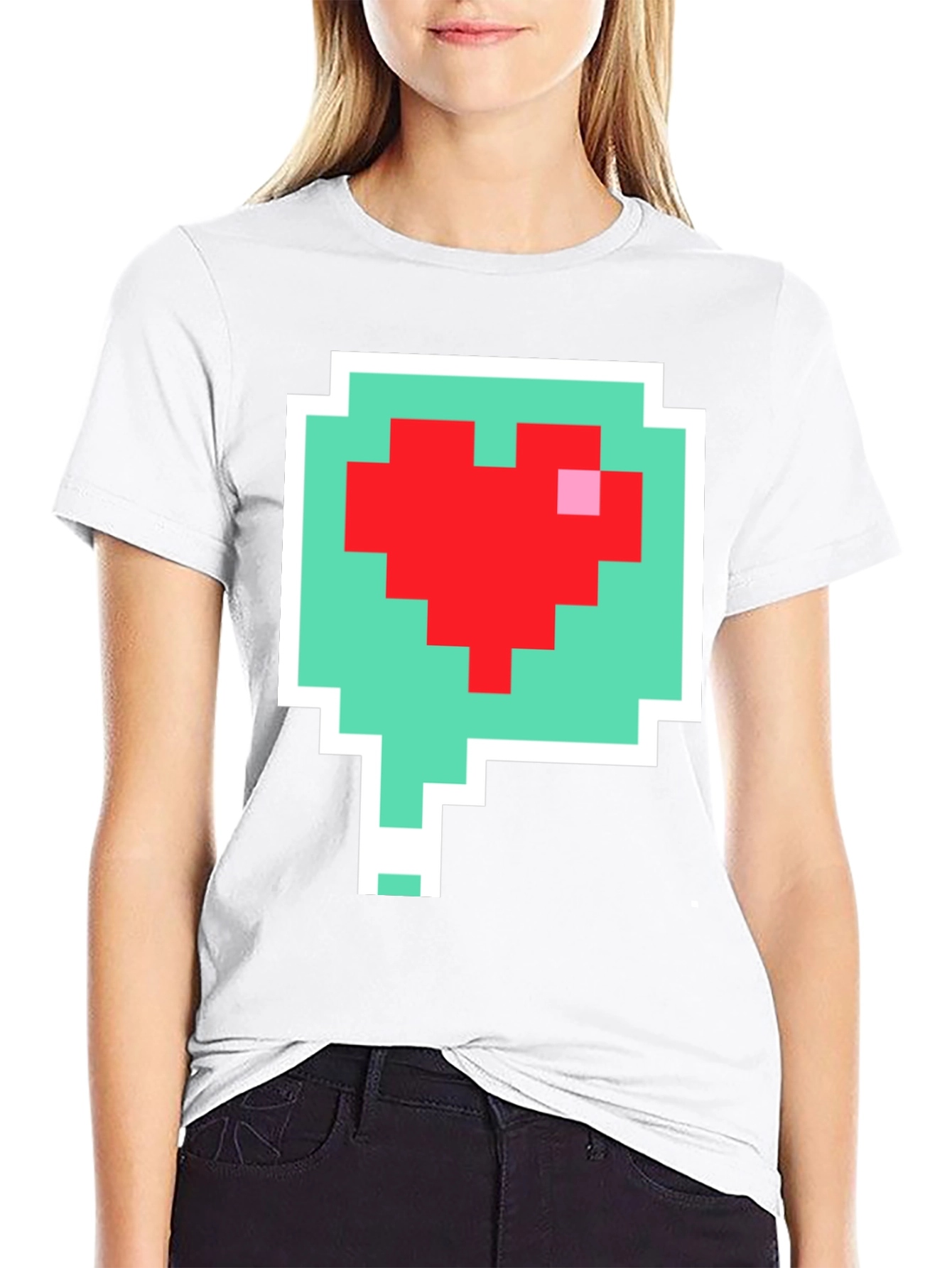 Pixel Heart Speech Bubble T-Shirt